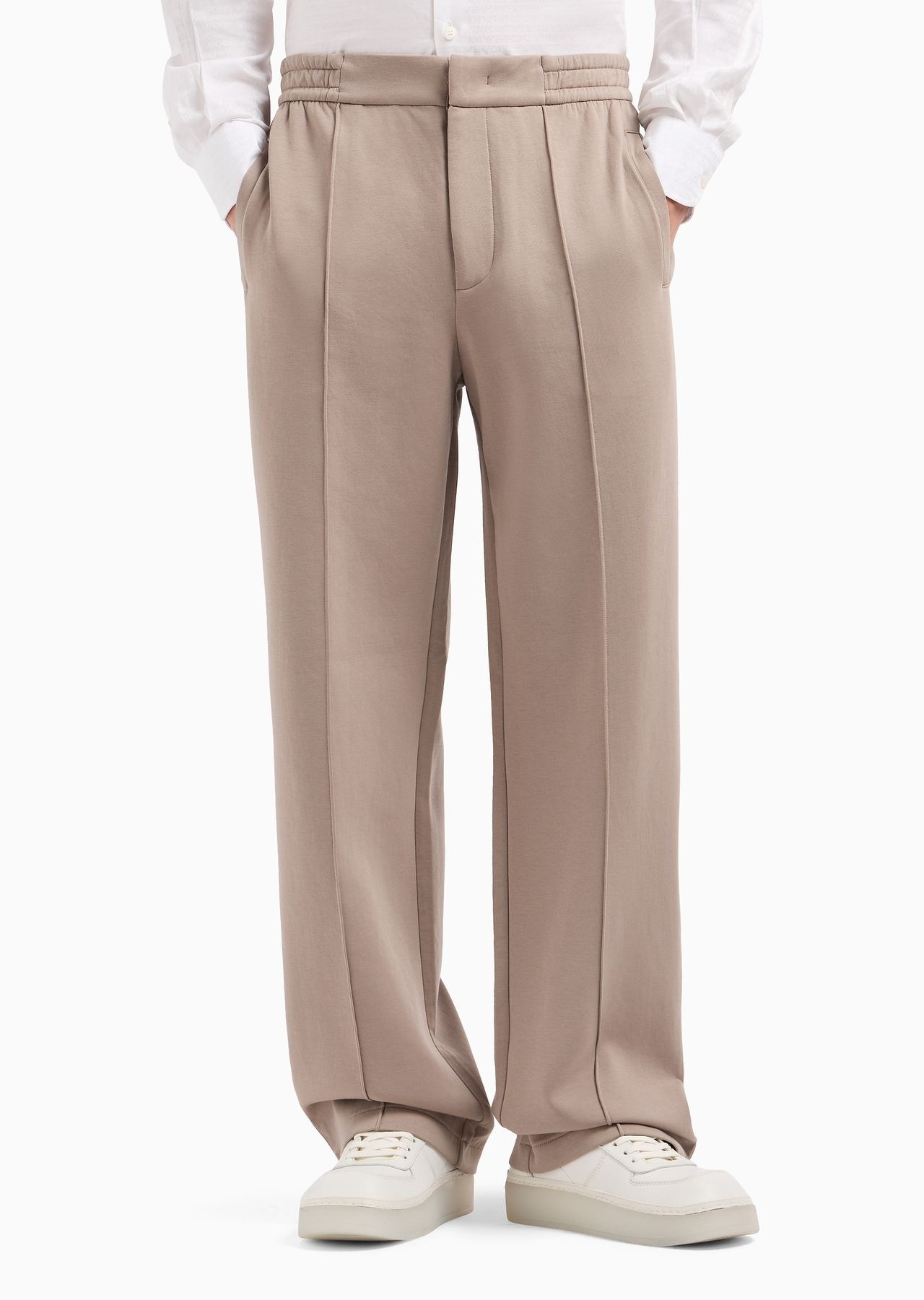 Double-jersey trousers with crease and stretch ankle cuffs - 2