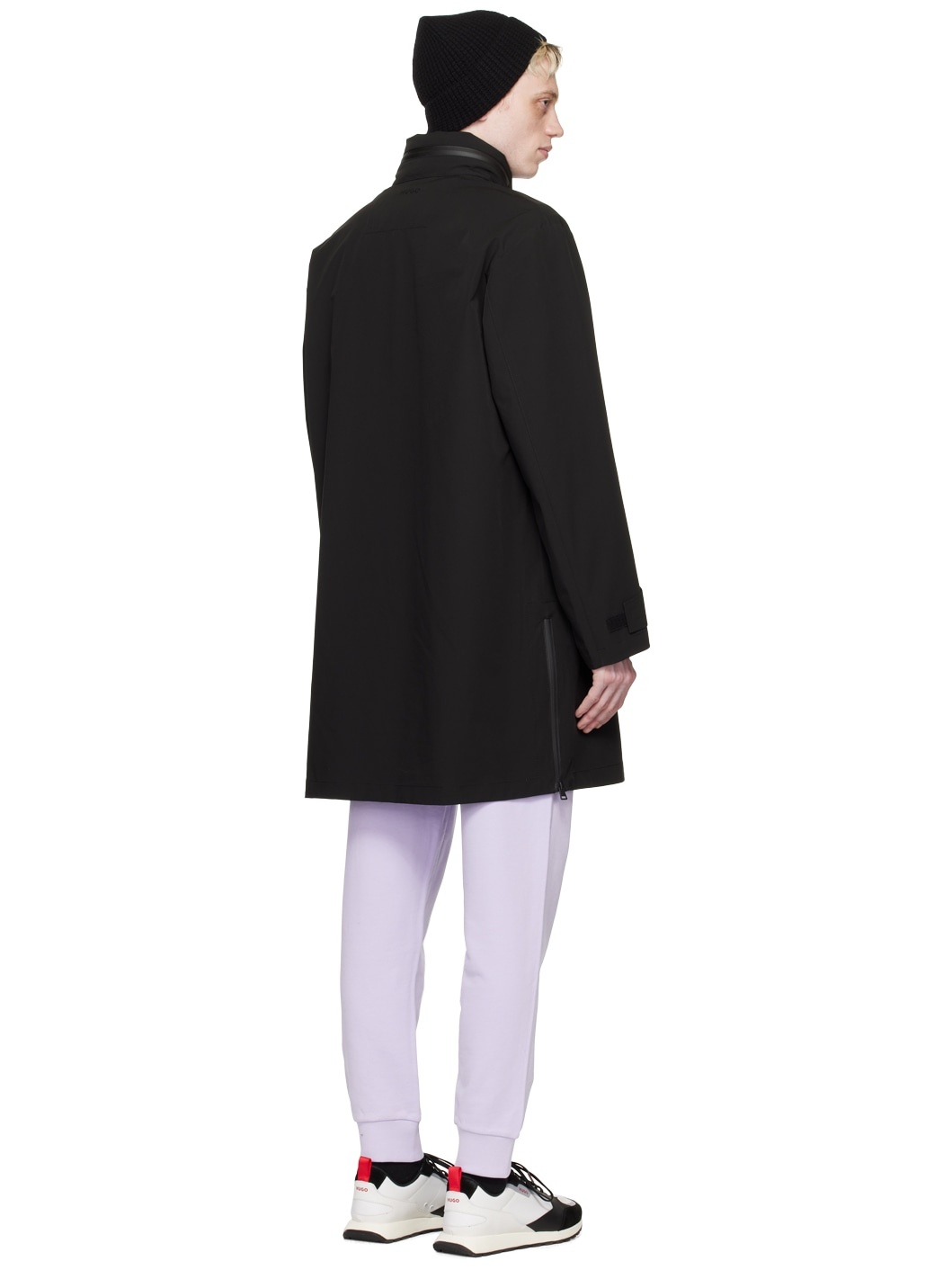 Black Water-Repellent Coat - 3