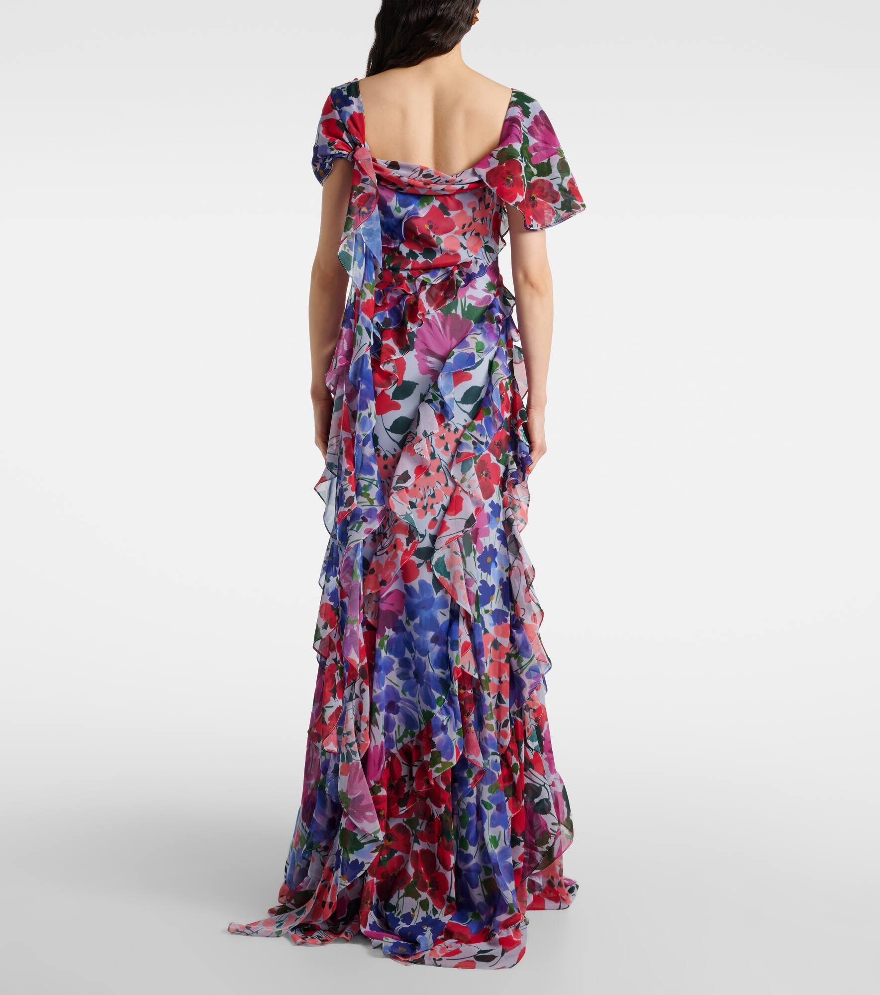 Floral ruffled chiffon gown - 3