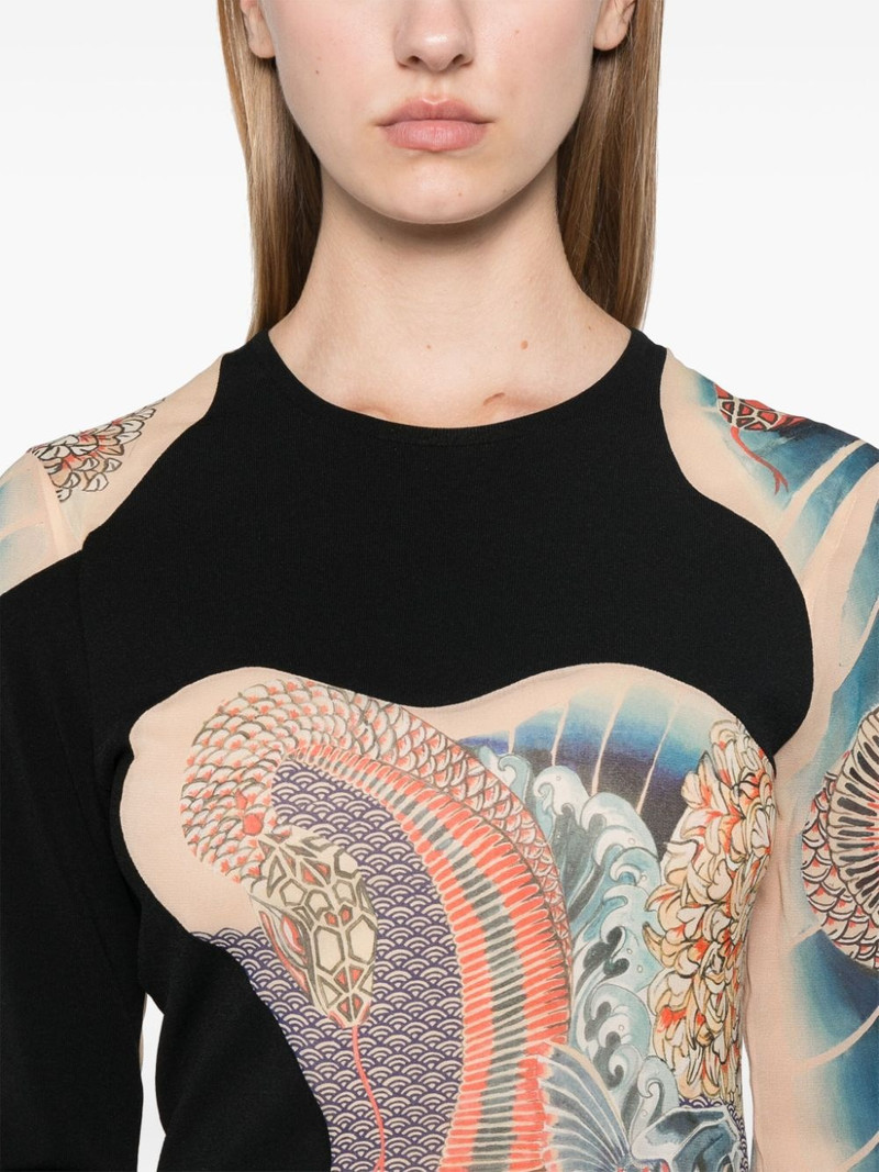 Japanese-style print mini dress 5