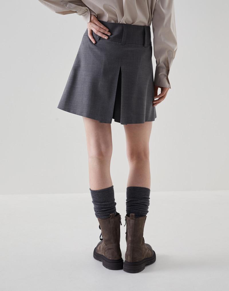 Tropical luxury wool mini skirt-pants with monili 2