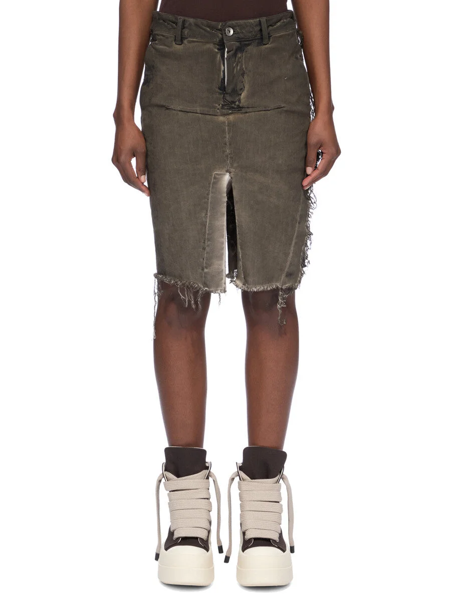 DENIM SLICED SKIRT - 1