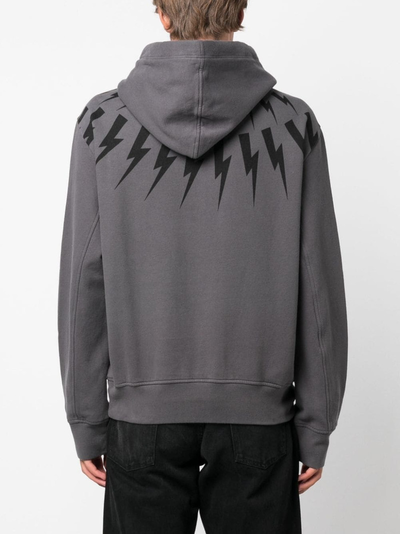 Thunderbolt-print cotton hoodie 4