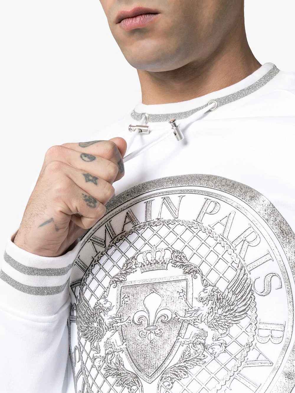 white Coin logo print jumper - 5