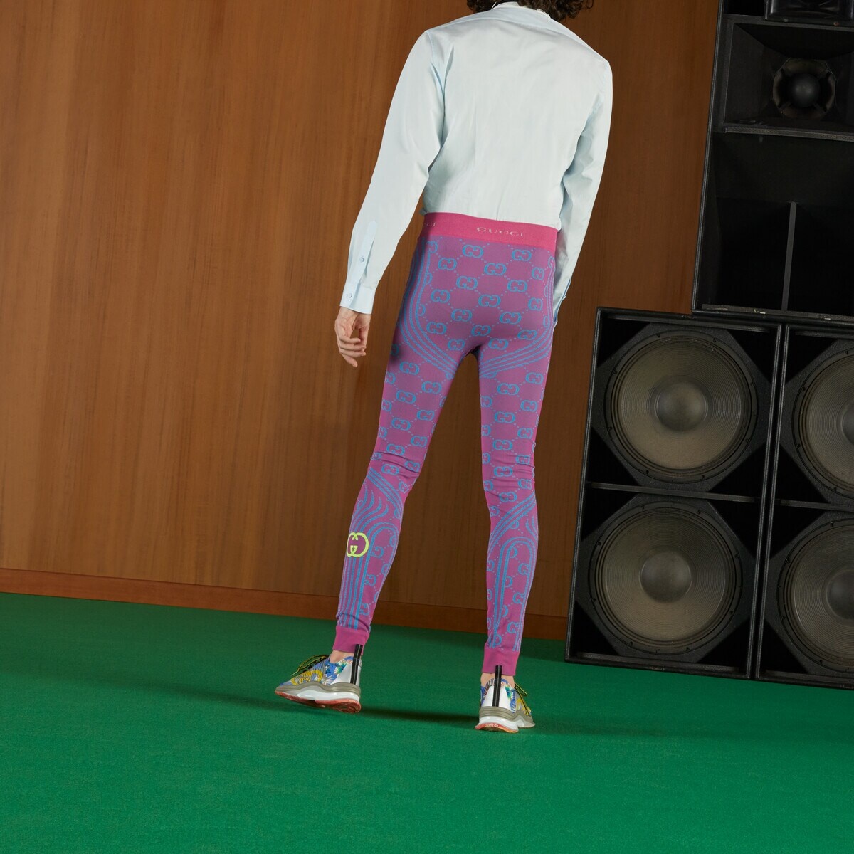 GG jacquard tubular jersey leggings - 8