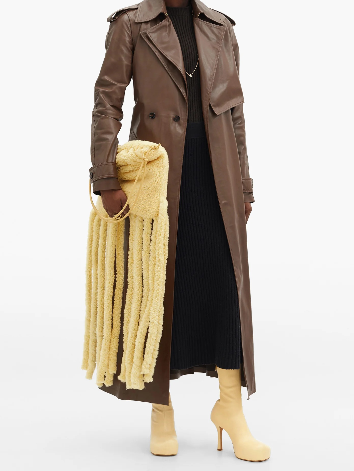 The Fringe shearling pouch - 2