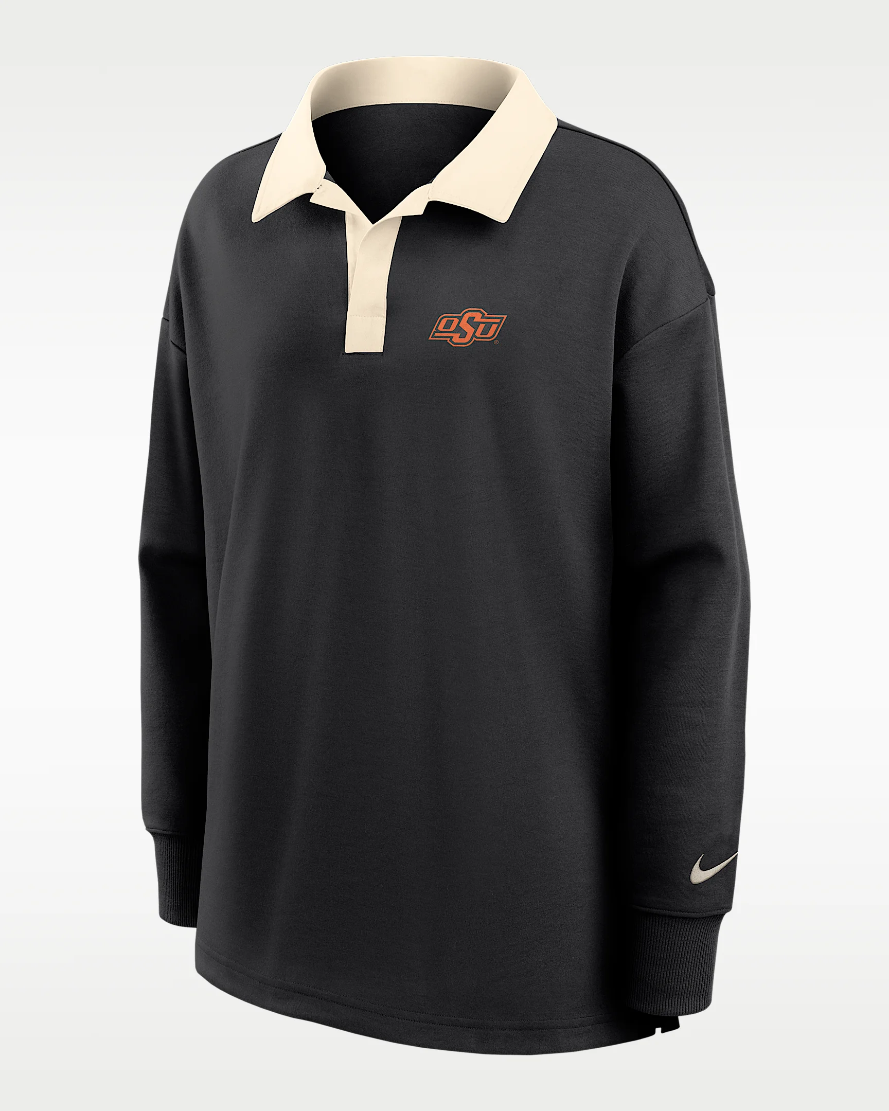 Oklahoma State Women's Nike Dri-FIT Oversized Long-Sleeve Polo - 1