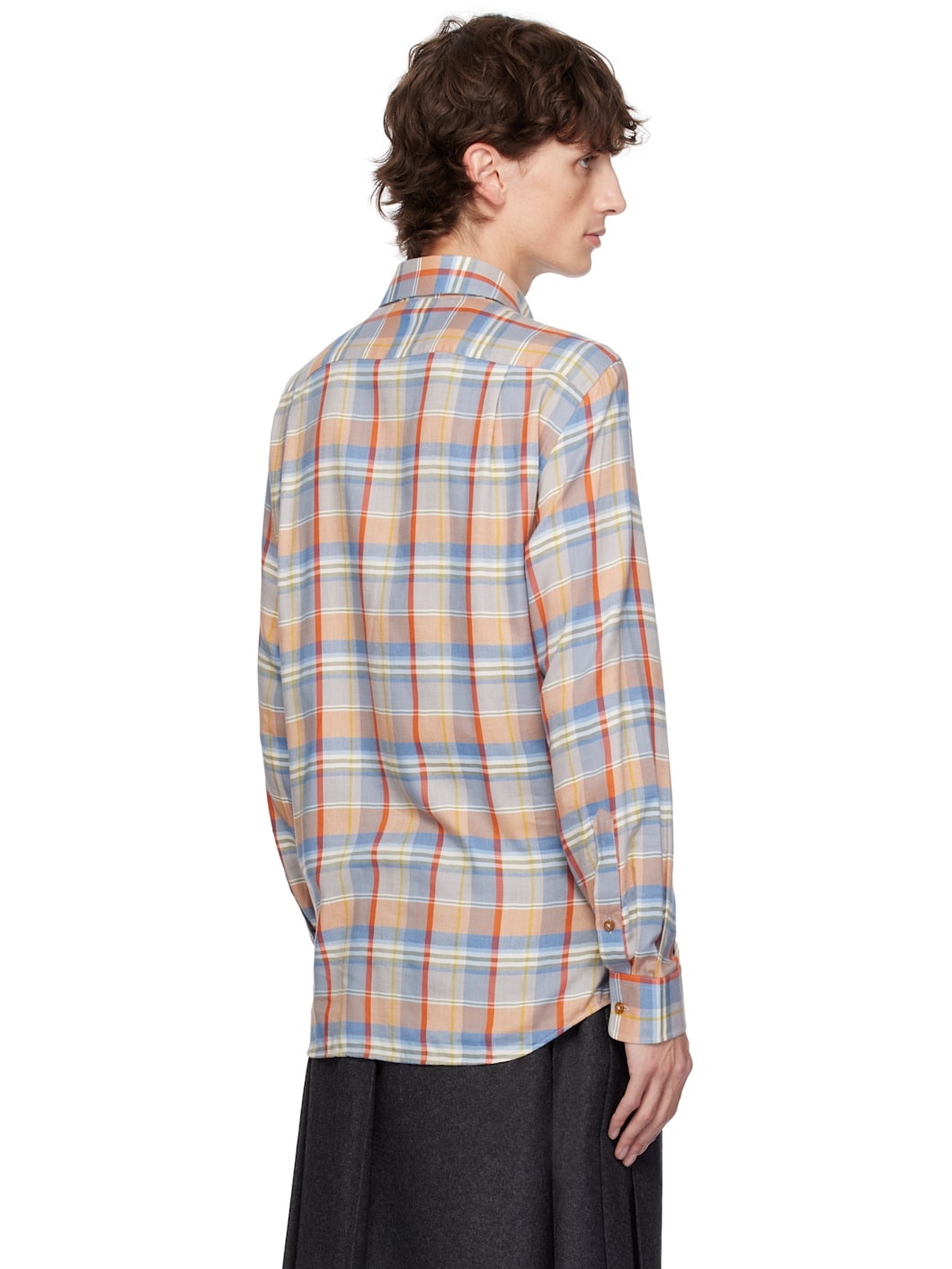 Blue & Orange Two Button Krall Shirt - 3
