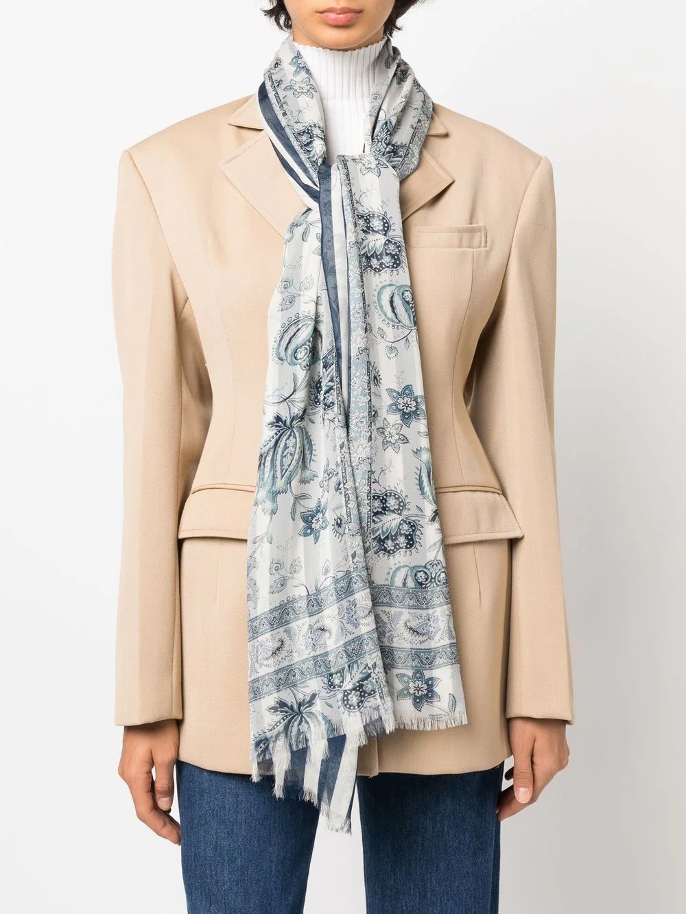 paisley-print silk scarf - 2