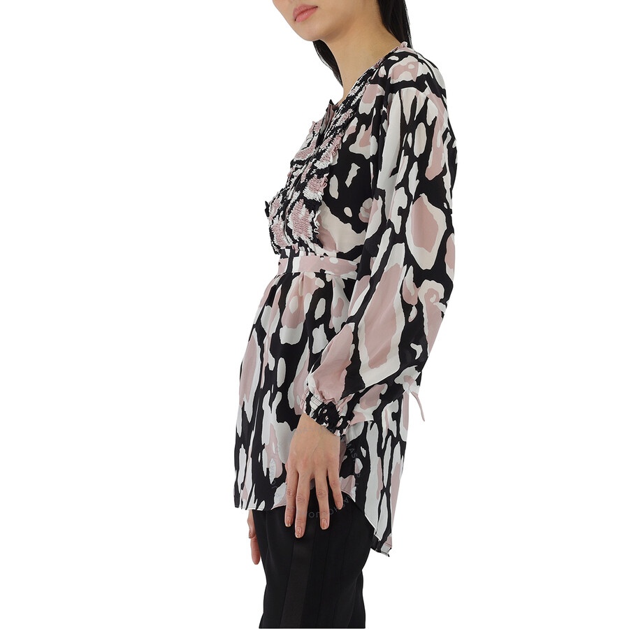 Roberto Cavalli Ladies Macro Lynx Print Tunic Silk Top - 2
