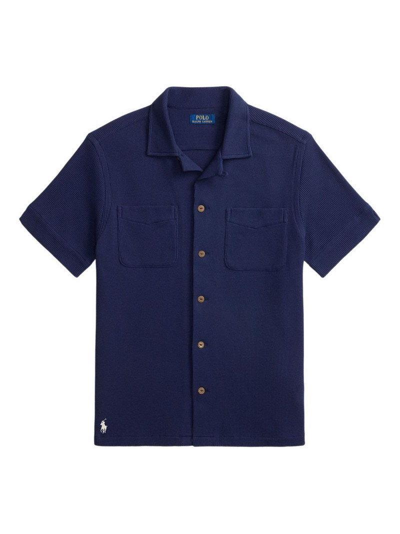 waffle-knit camp-collar shirt 1