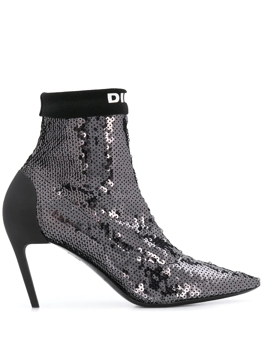 Sequined mid-heel sock boots - 1