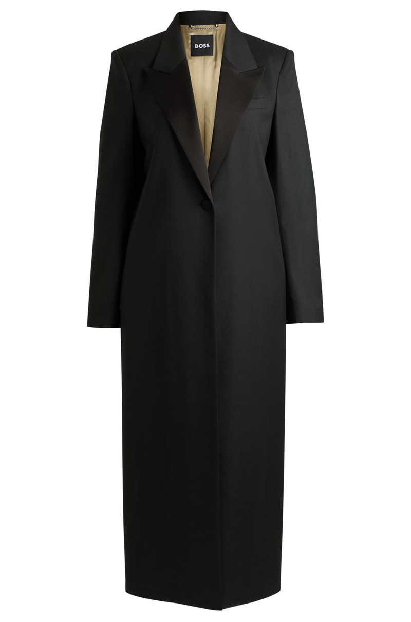 LONG-LENGTH TUXEDO-STYLE COAT IN STRETCH FABRIC 1