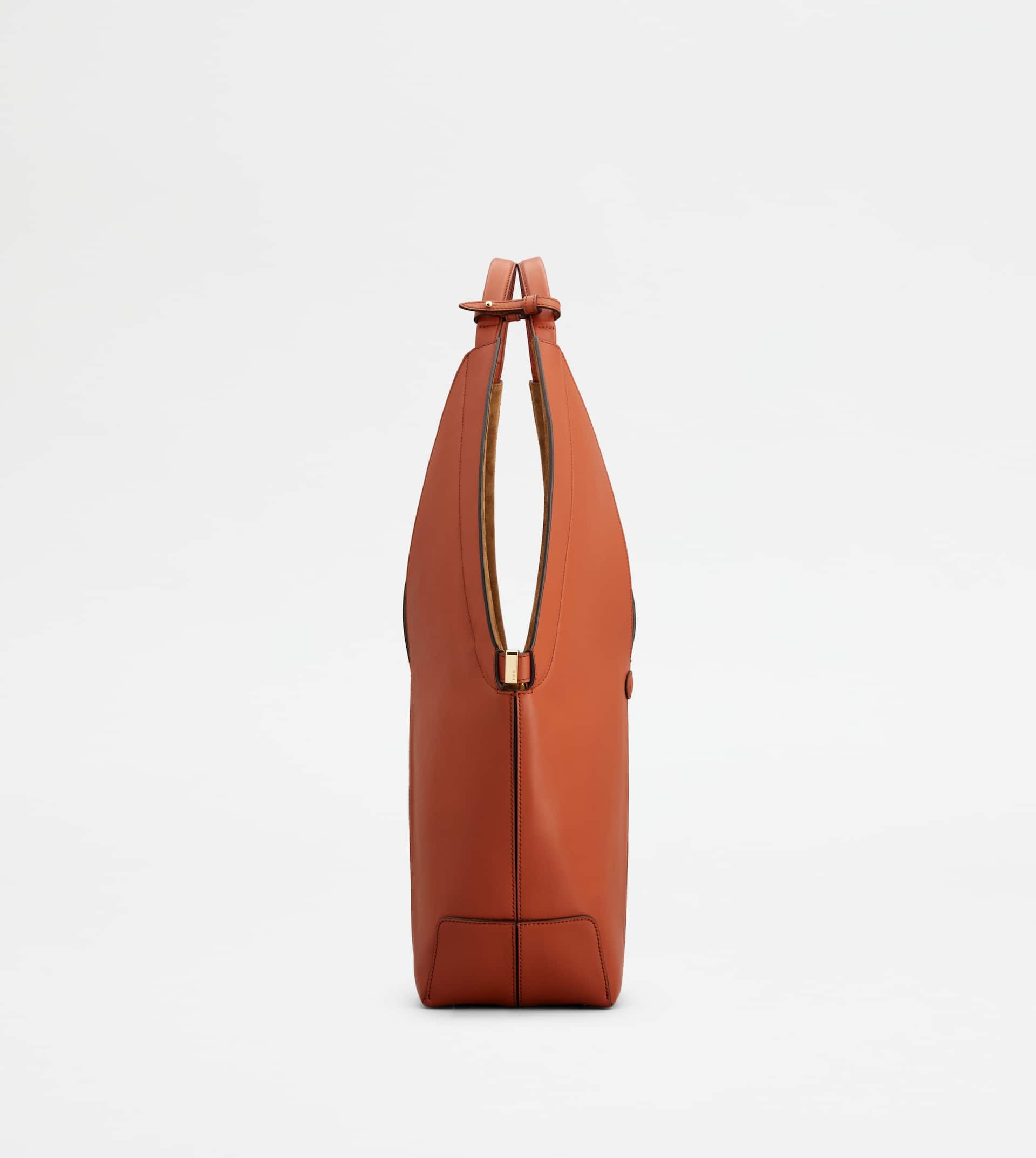TOD'S DI BAG FOLIO SHOULDER BAG IN LEATHER SMALL - ORANGE 2