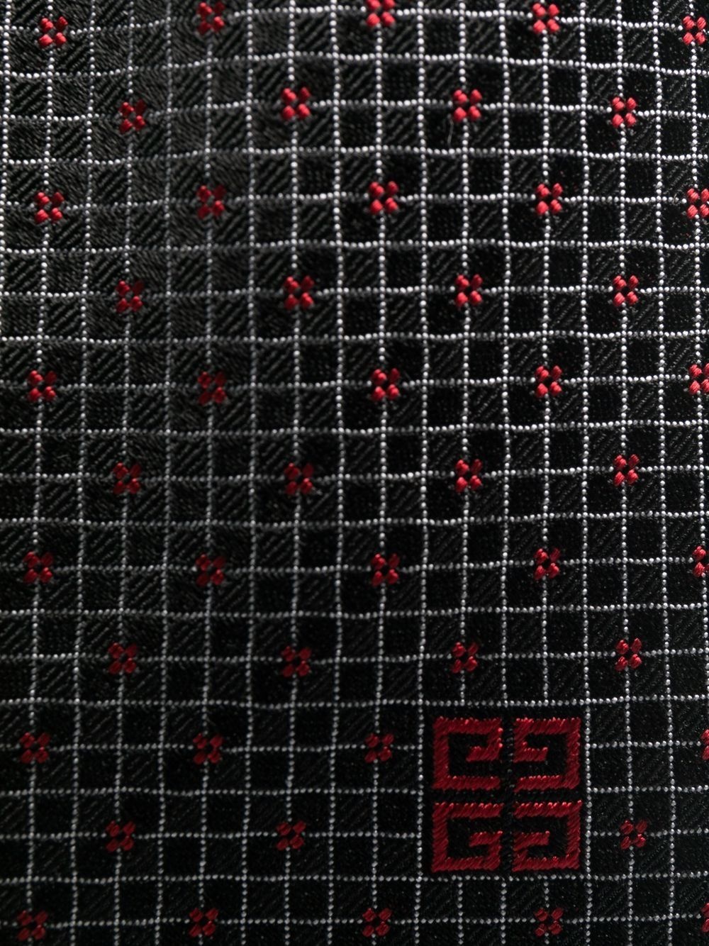 4G-embroidered silk tie - 2