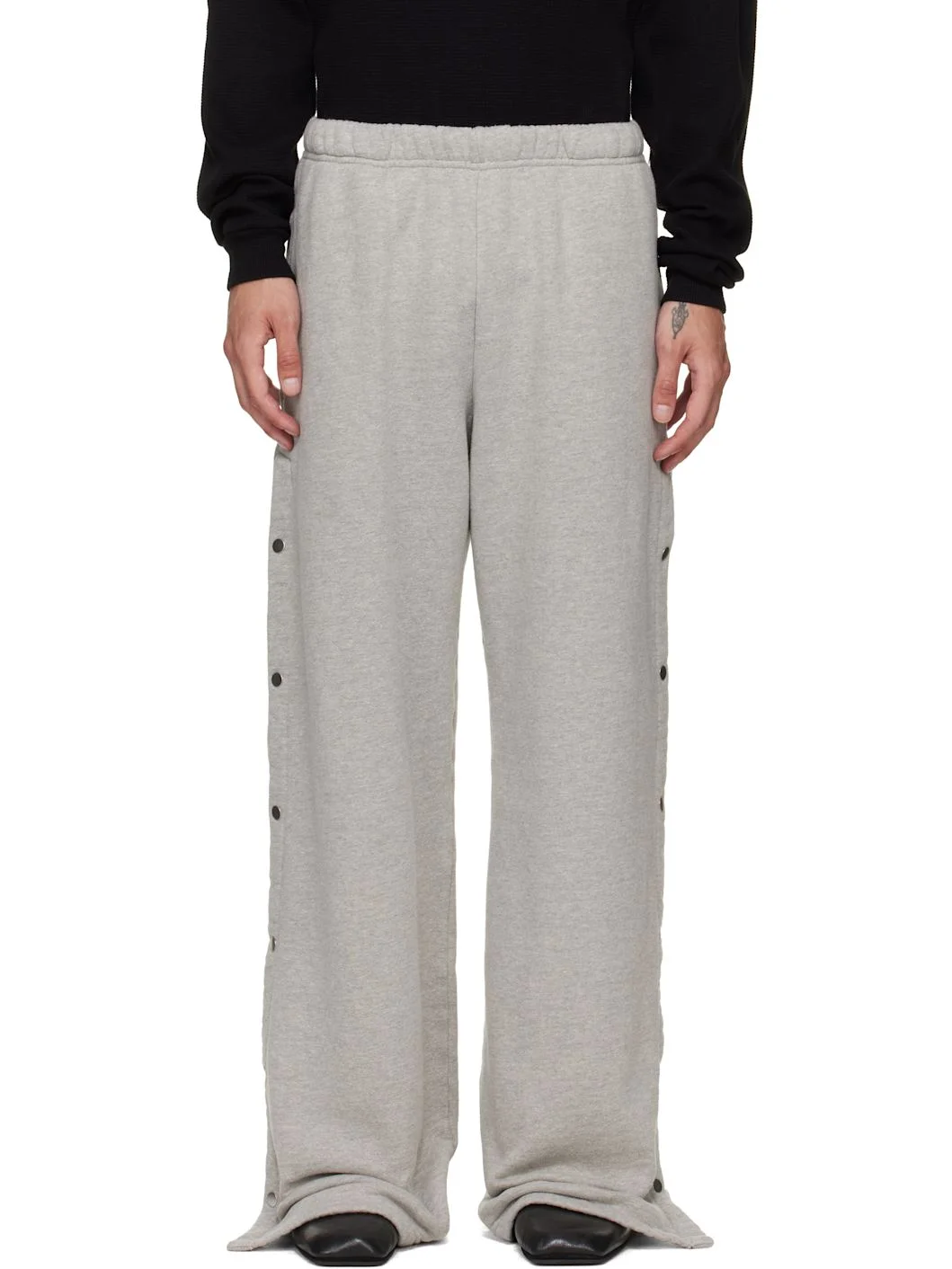 Gray Heavyweight Party Snap Sweatpants - 1