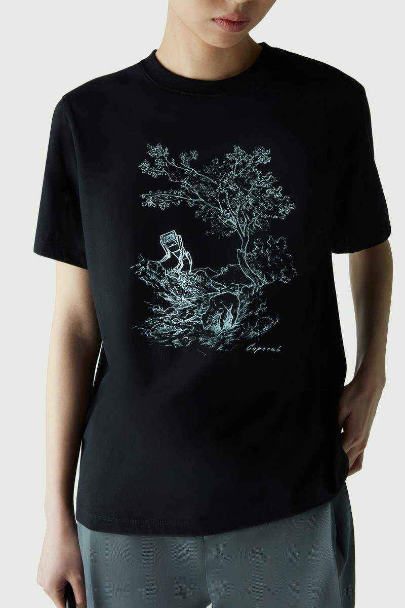 Toile De Jouy Print Logo Boxy T-Shirt - 1