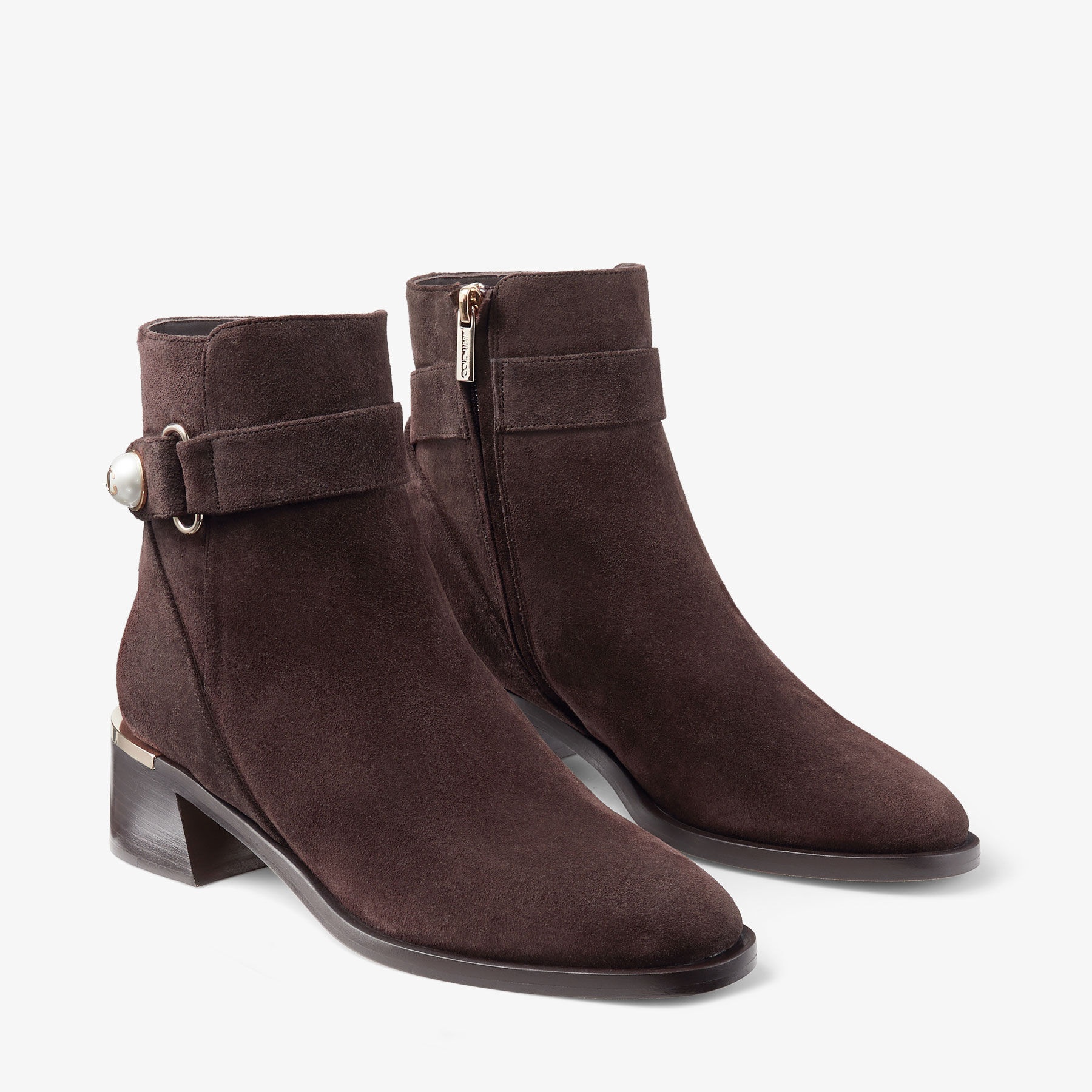 Noor 45
Coffee Velvet Suede Ankle Boots - 3