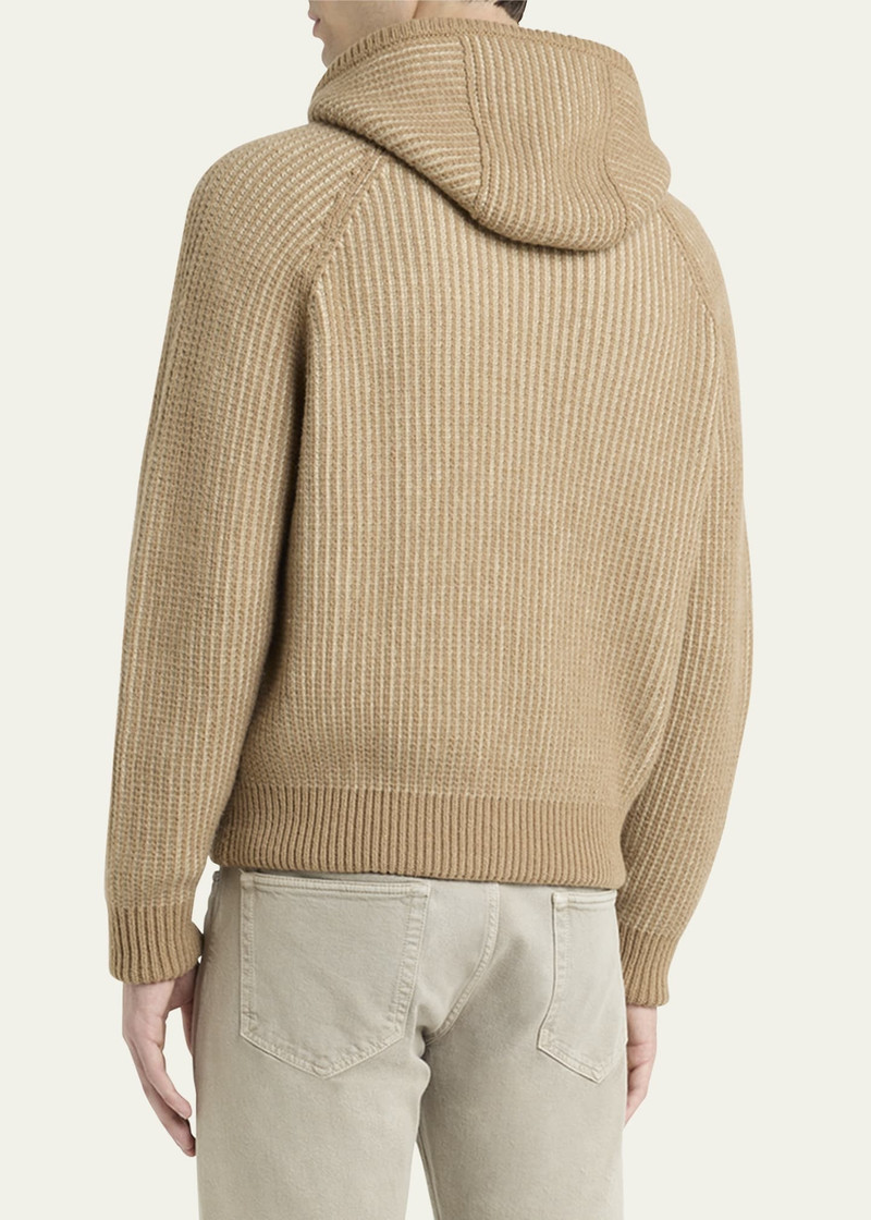 Men's Hooded Cashmere Bomber Sweater 3