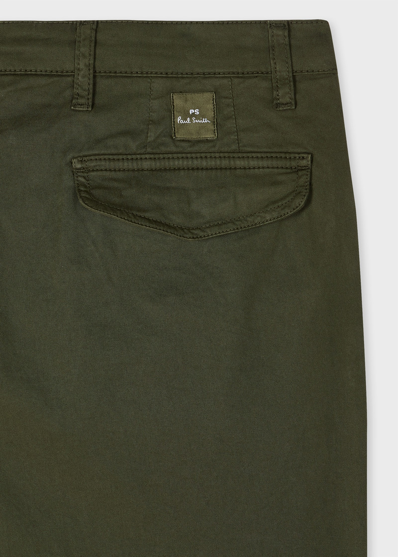 Paul Smith Tapered-Fit Dark Khaki Stretch-Cotton Chinos outlook
