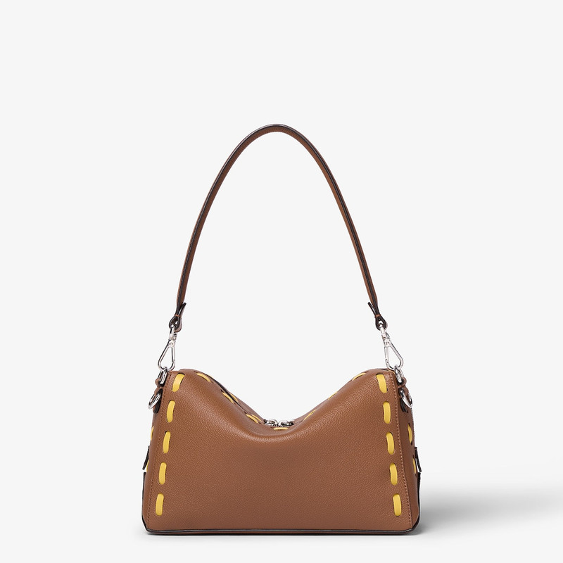 Fendi Lui Medium Tan-color leather bag with oversize, hand-sewn Selleria topstitches 3
