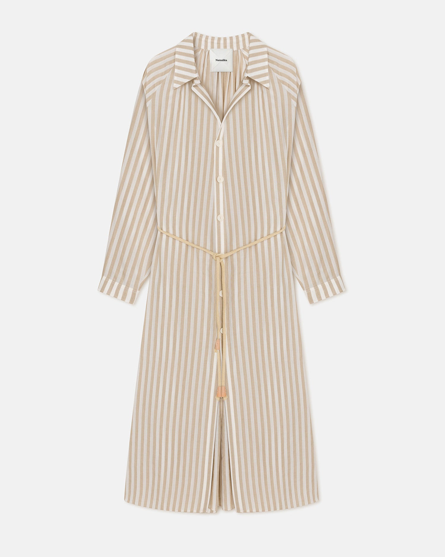 Striped Linen Maxi Dress - 1