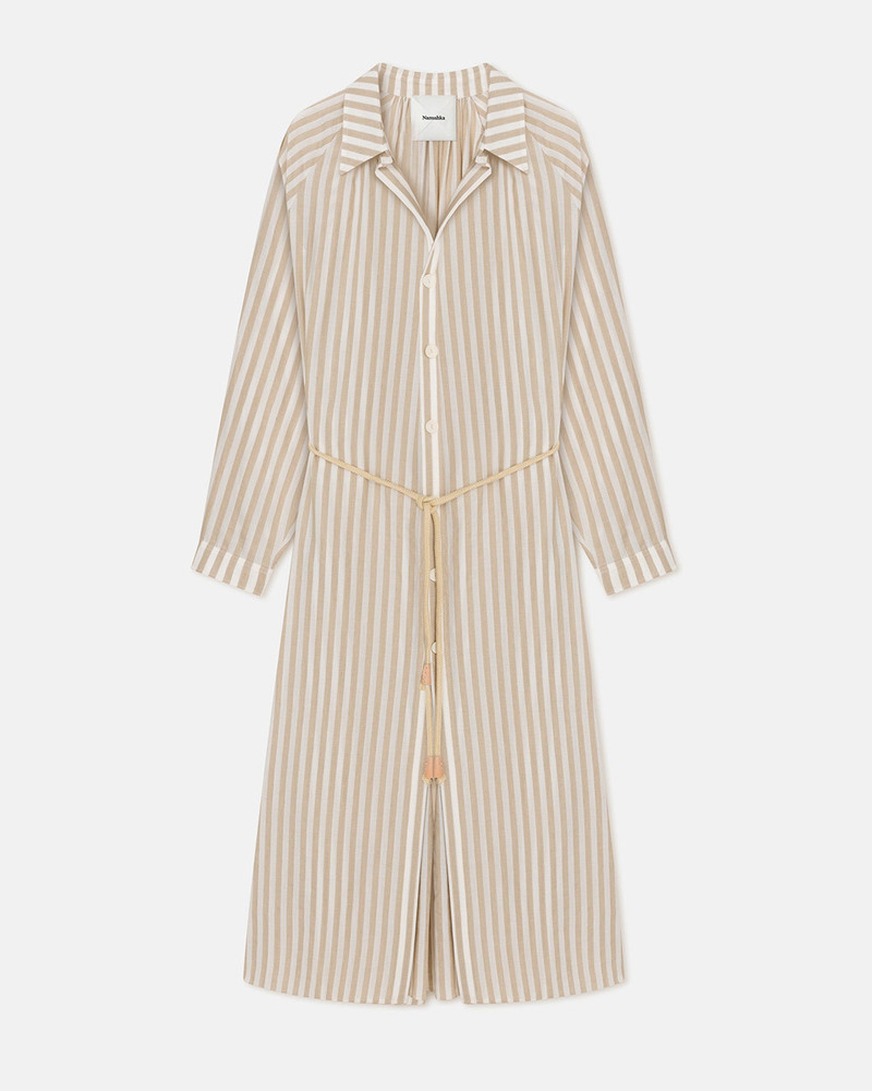 Striped Linen Maxi Dress 1