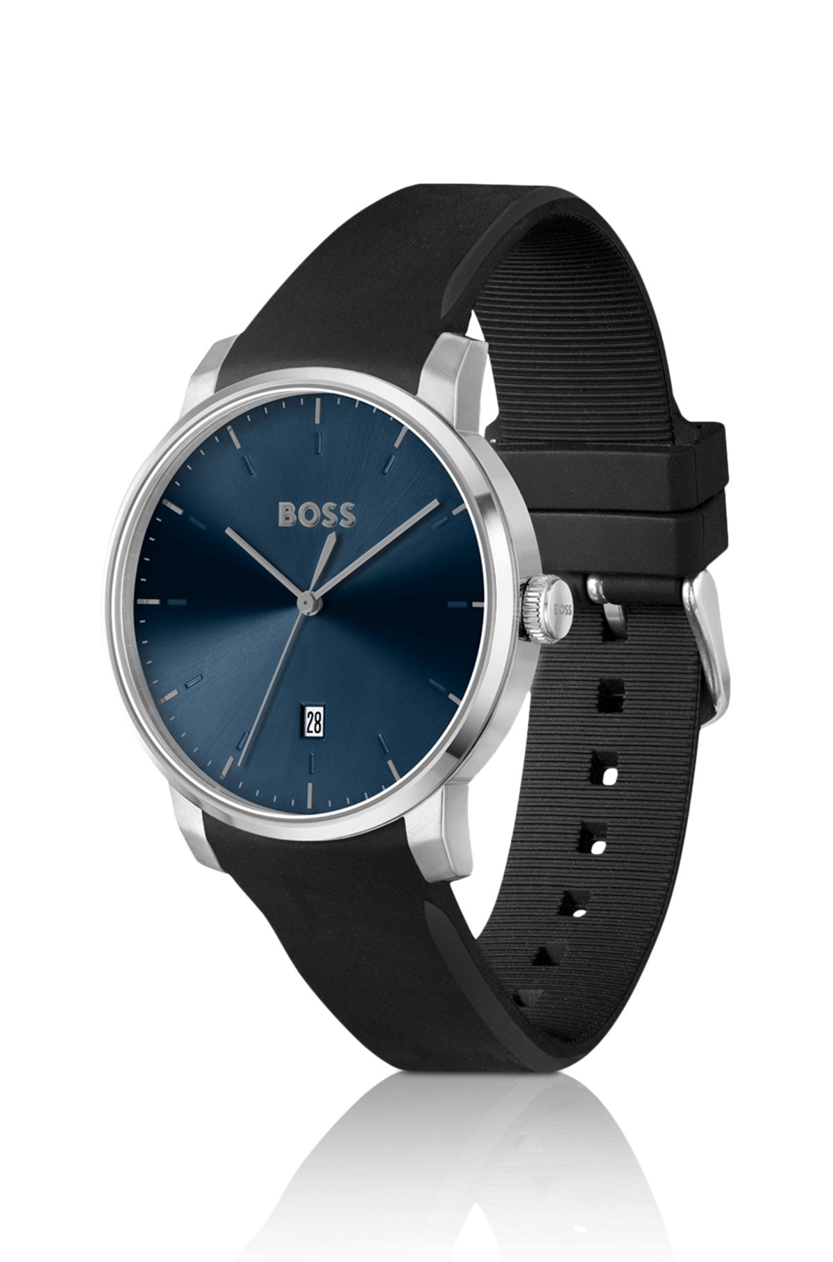 SILICONE-STRAP WATCH WITH BLUE DIAL - 2