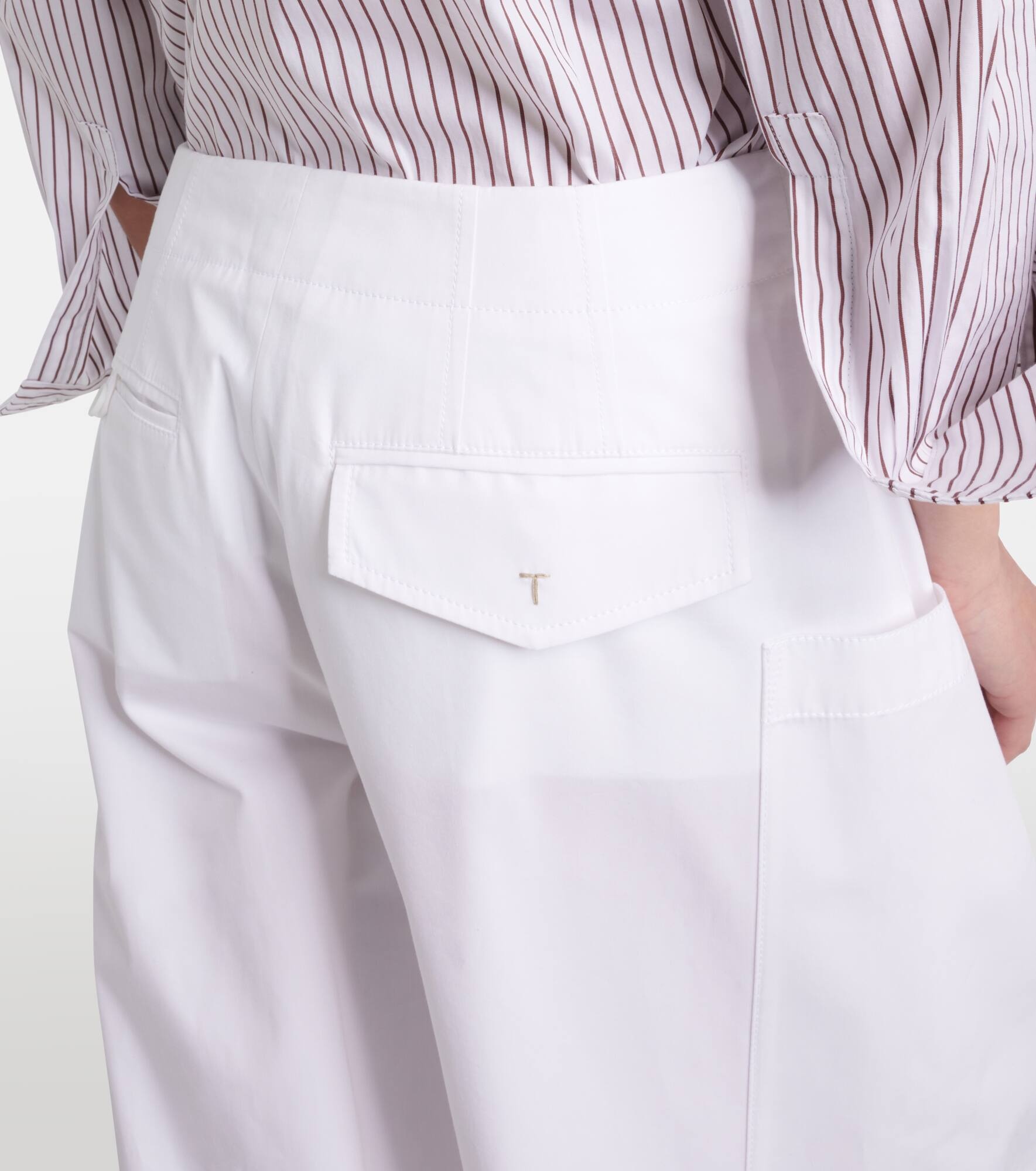 Cotton poplin wide-leg pants - 6