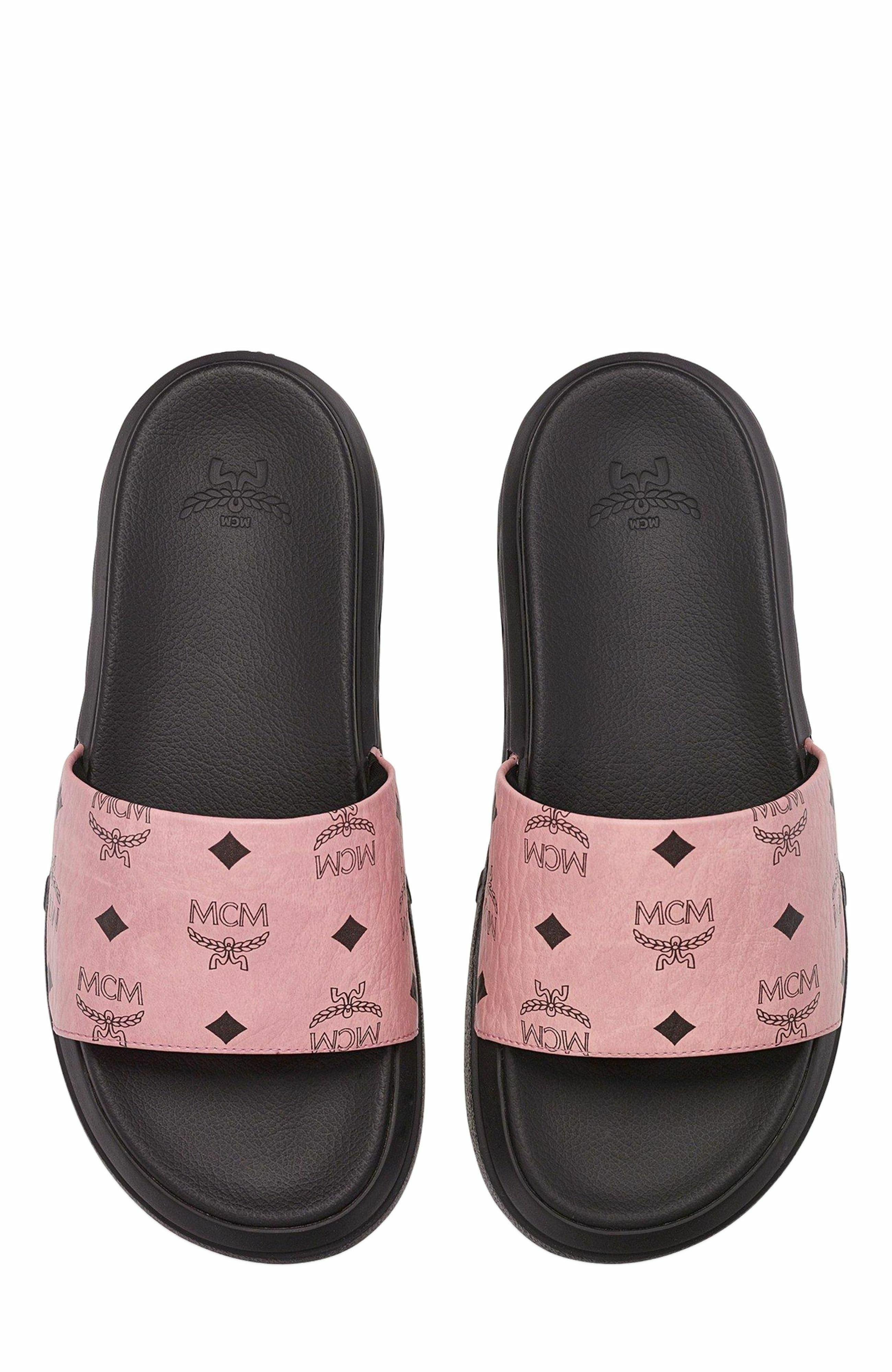 MCM Visetos Slide Sandals in Pink at Nordstrom - 5