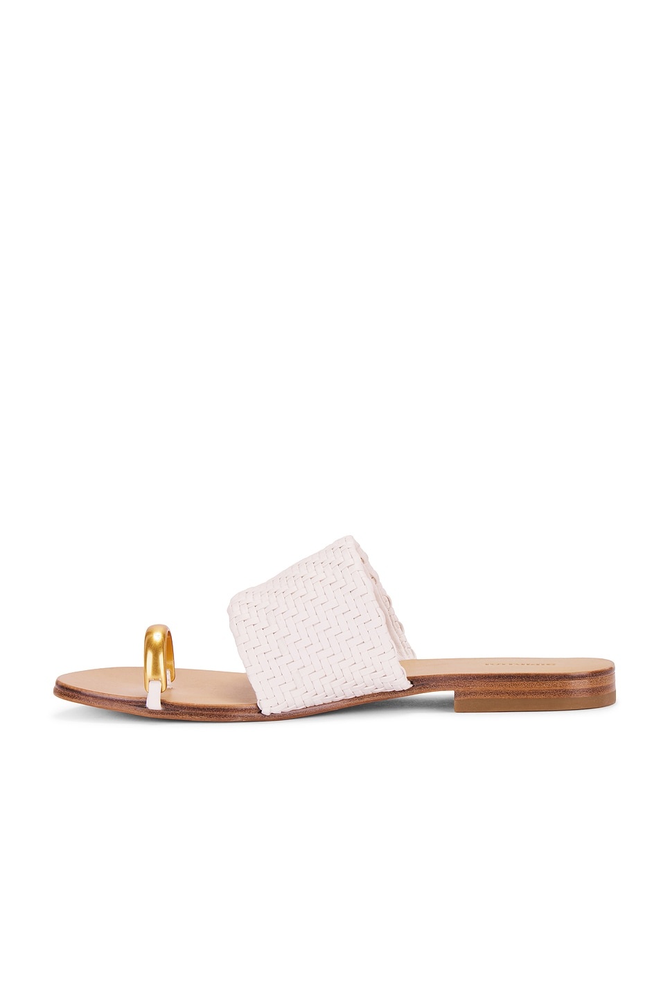 Ariana Woven Leather Sandal With Metal Toe Ring - 5