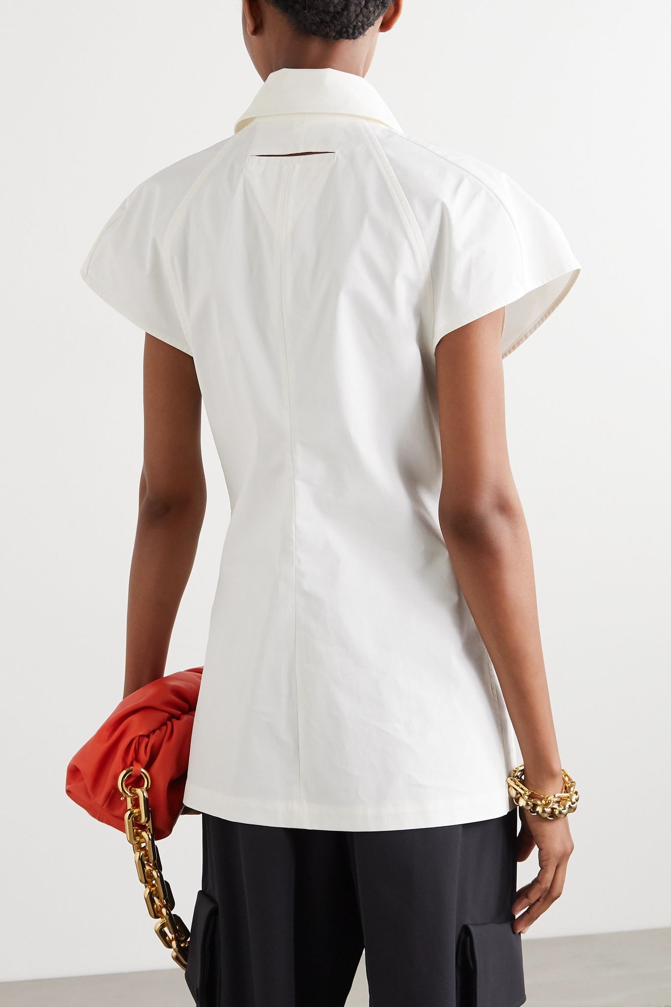 Cutout cotton-poplin top - 4