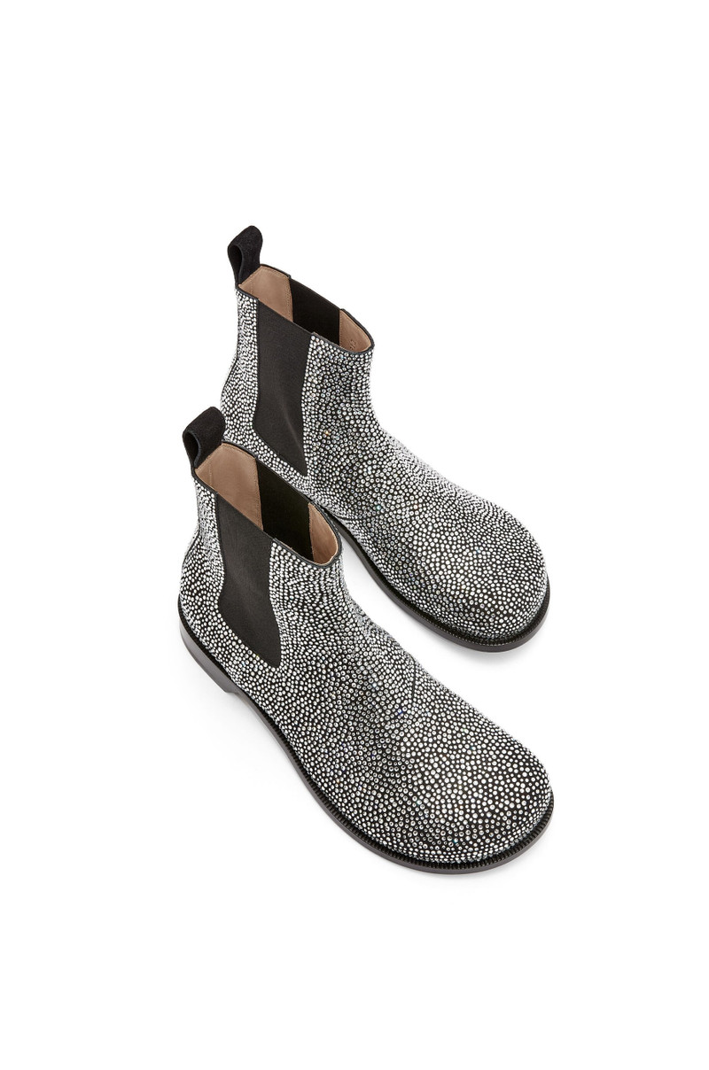 Campo Chelsea boot in calf suede and allover rhinestones 4