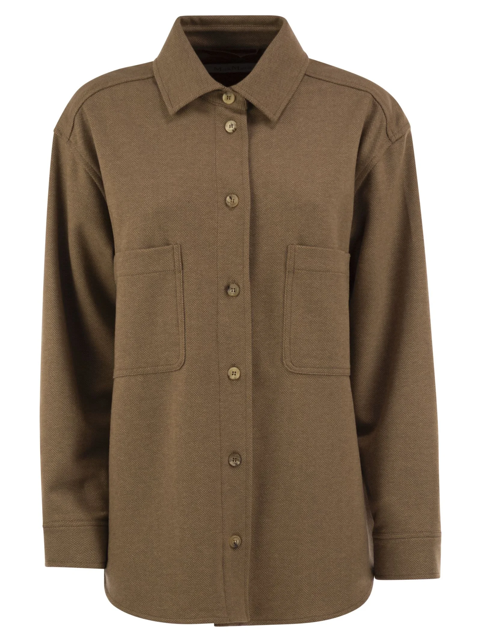 Max Mara Women Mxmladino - Camel And Virgin Wool Overshirt - 1