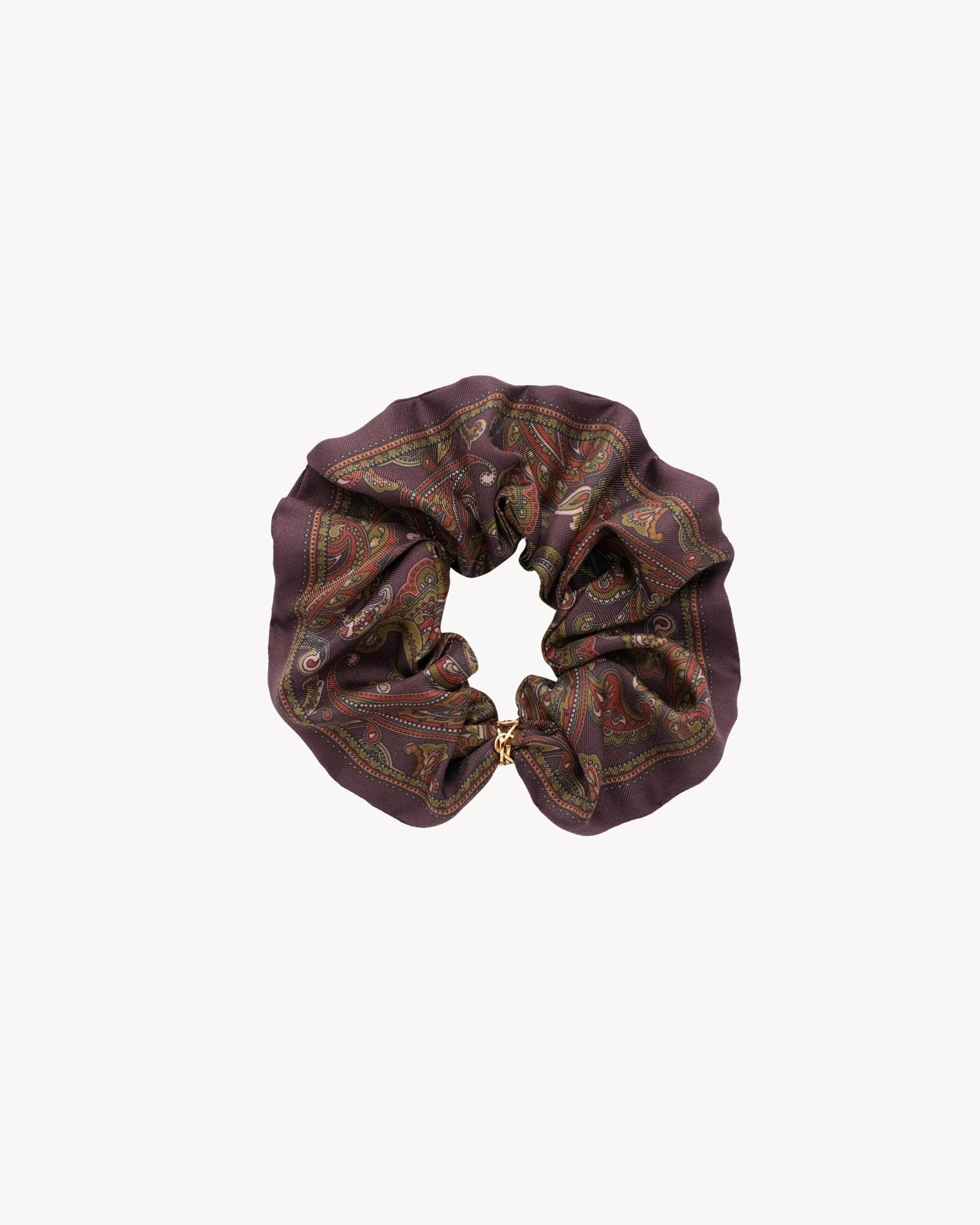 CASSANDRE SCRUNCHIE IN PAISLEY SILK TWILL - 1