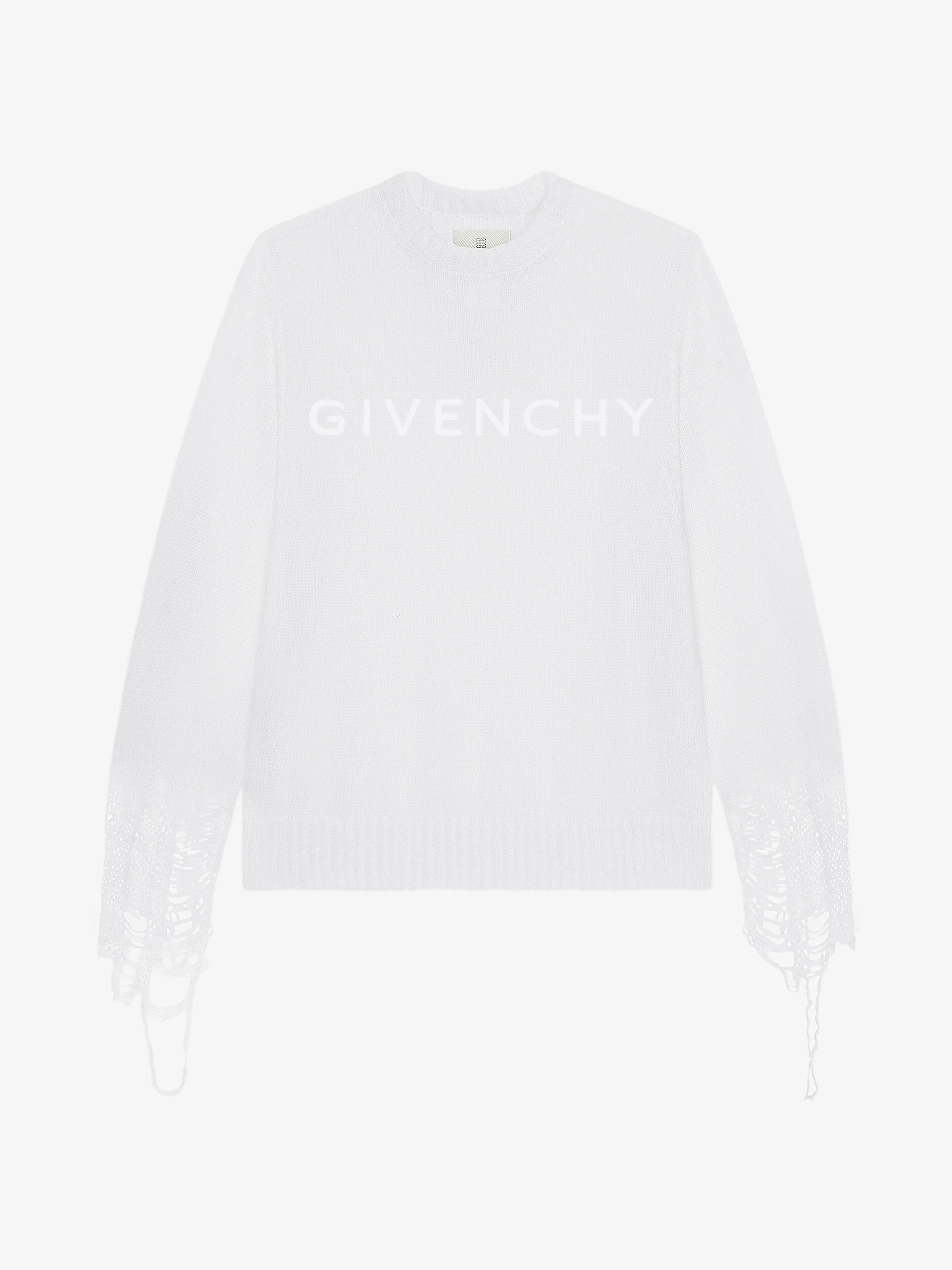 SWEATER IN MOHAIR AND WOOL WITH DESTROYED EFFECT - 1