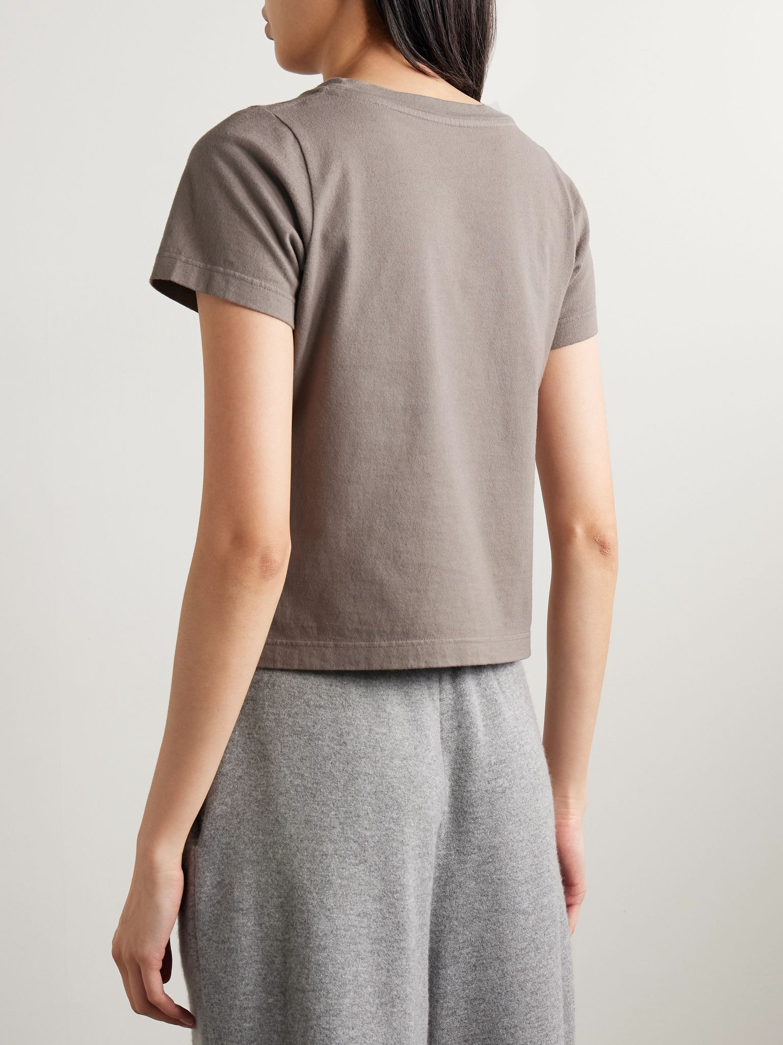 Tori cotton-jersey T-shirt Taupe - 4