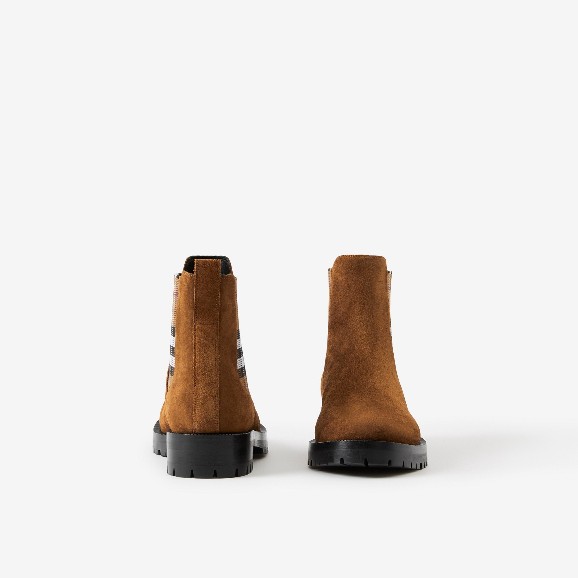 Vintage Check Detail Suede Chelsea Boots - 4