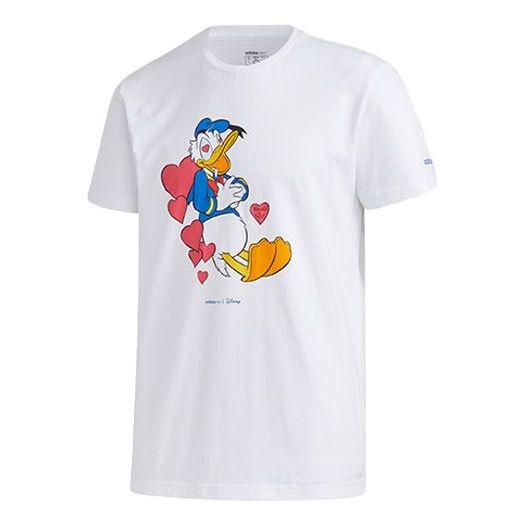 adidas neo x Disney Crossover Donald Duck Printing Casual Short Sleeve White GJ5637 - 1