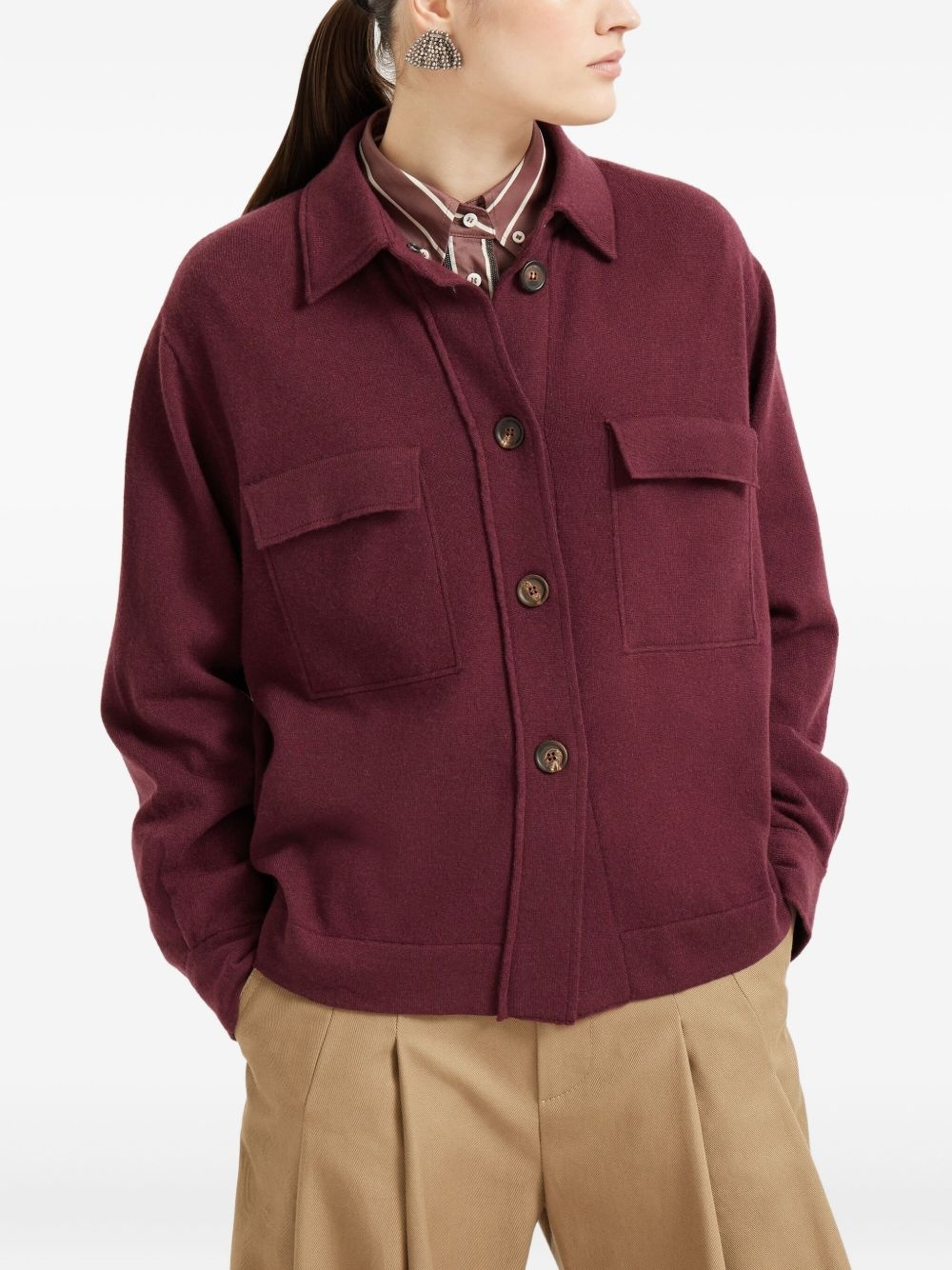 buttoned flap-pocket cardigan - 4