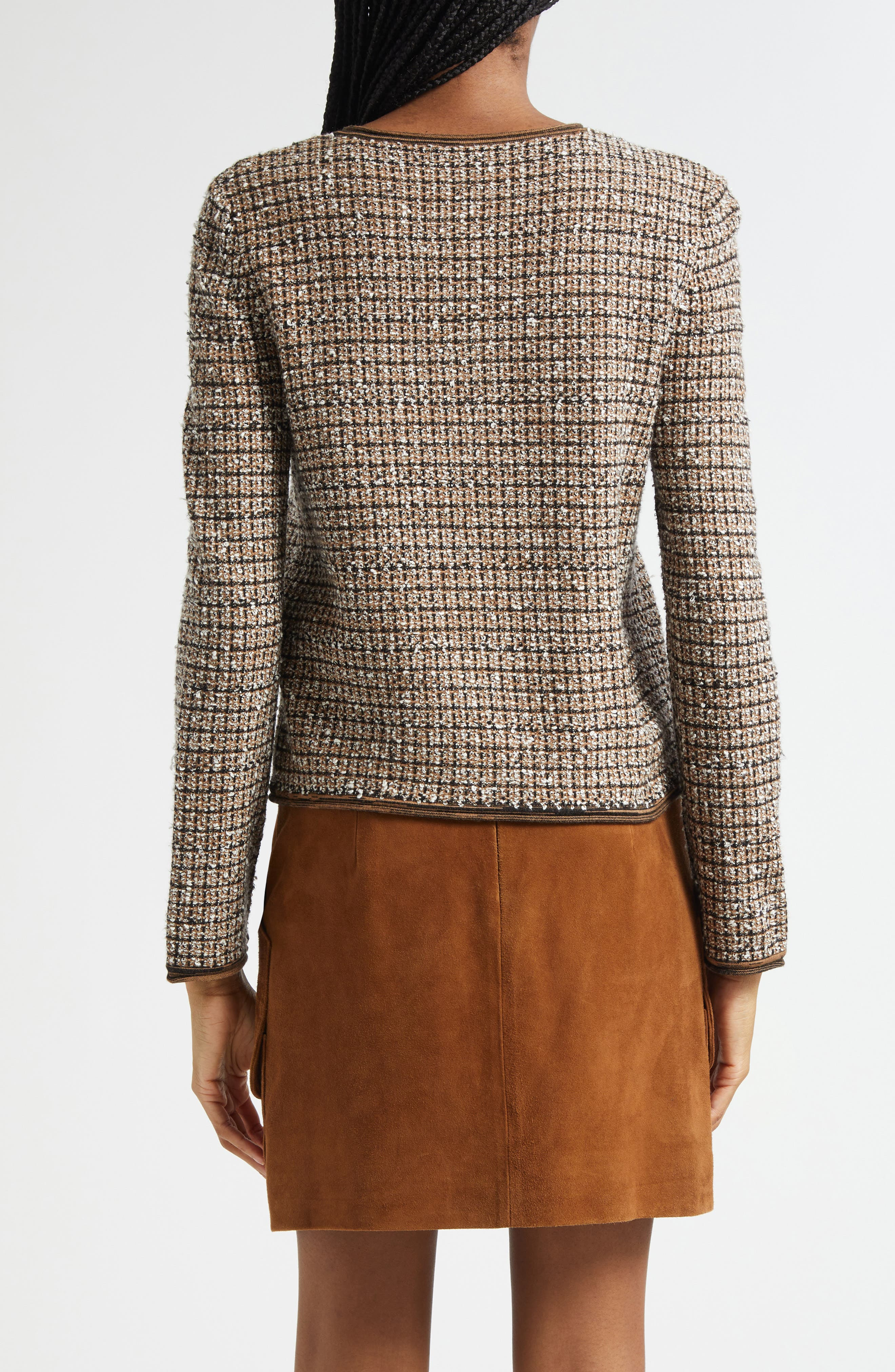 Veronica Beard Brisa Tweed Knit Jacket in Acorn Multi at Nordstrom - 3