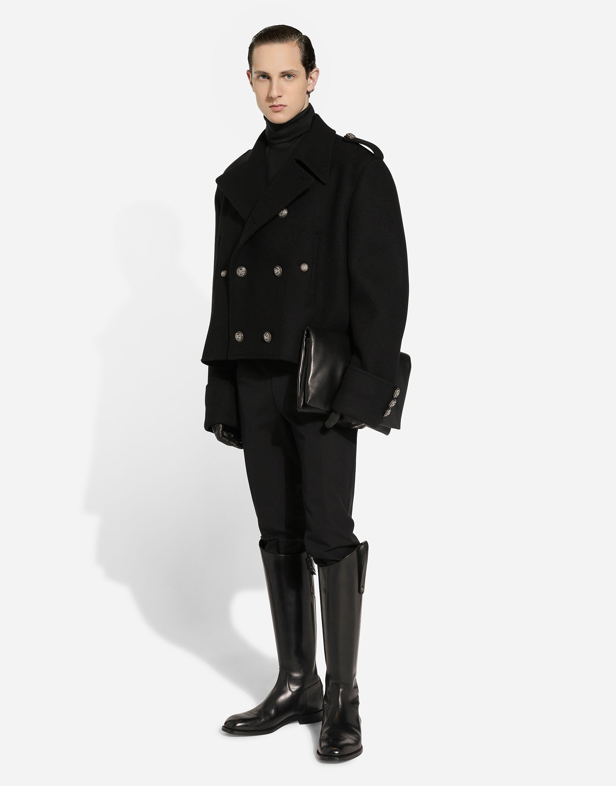 Short wool military-style coat - 6