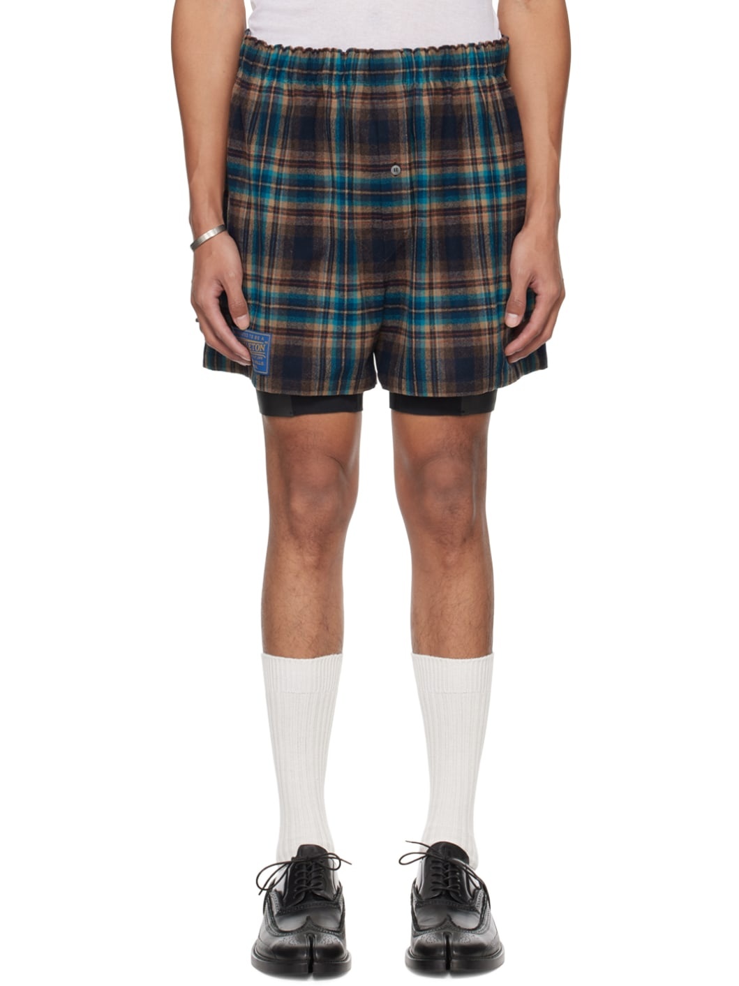 Blue & Brown Check Shorts - 1