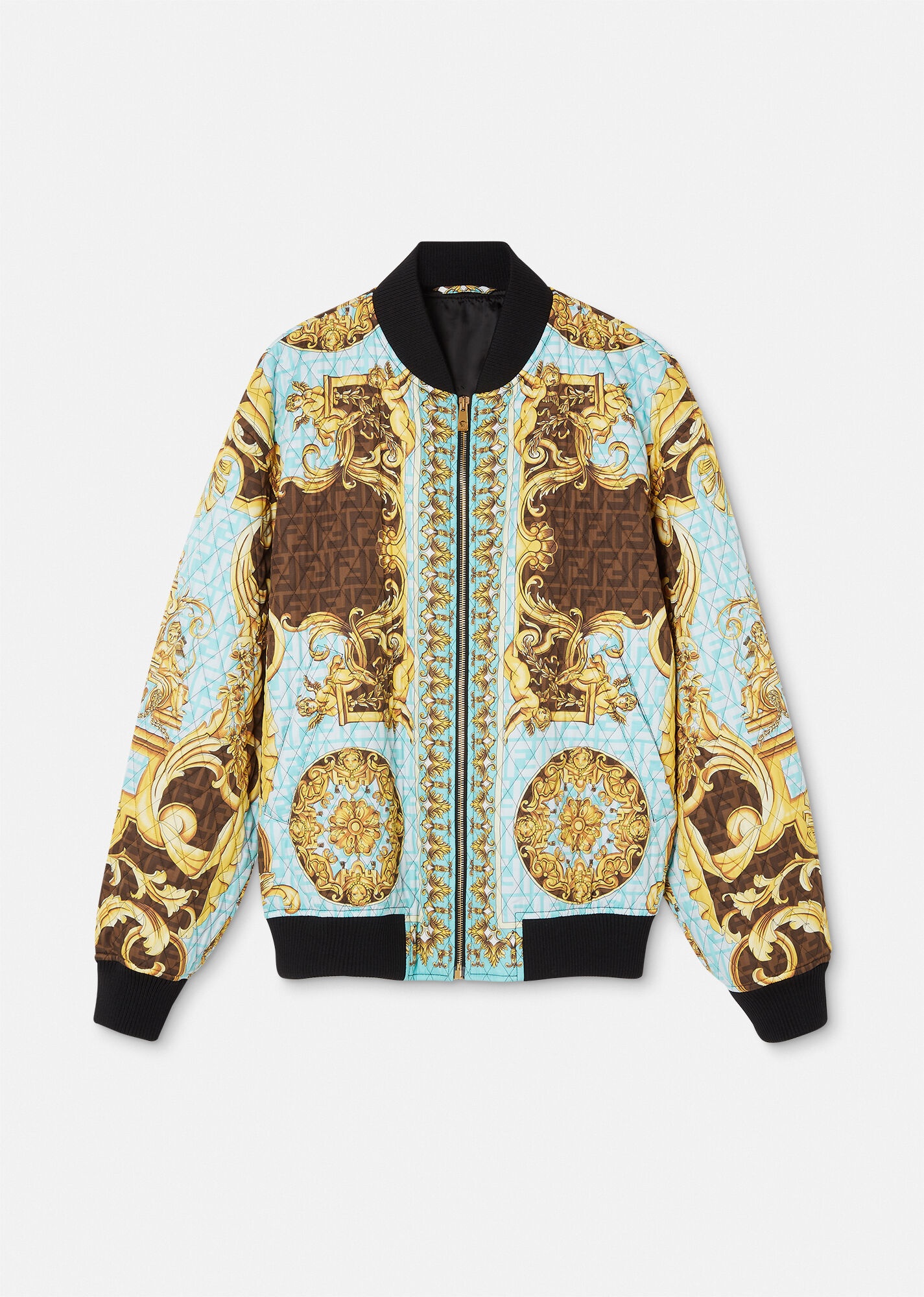 Fendace Gold Baroque Quilted Jacket - 1