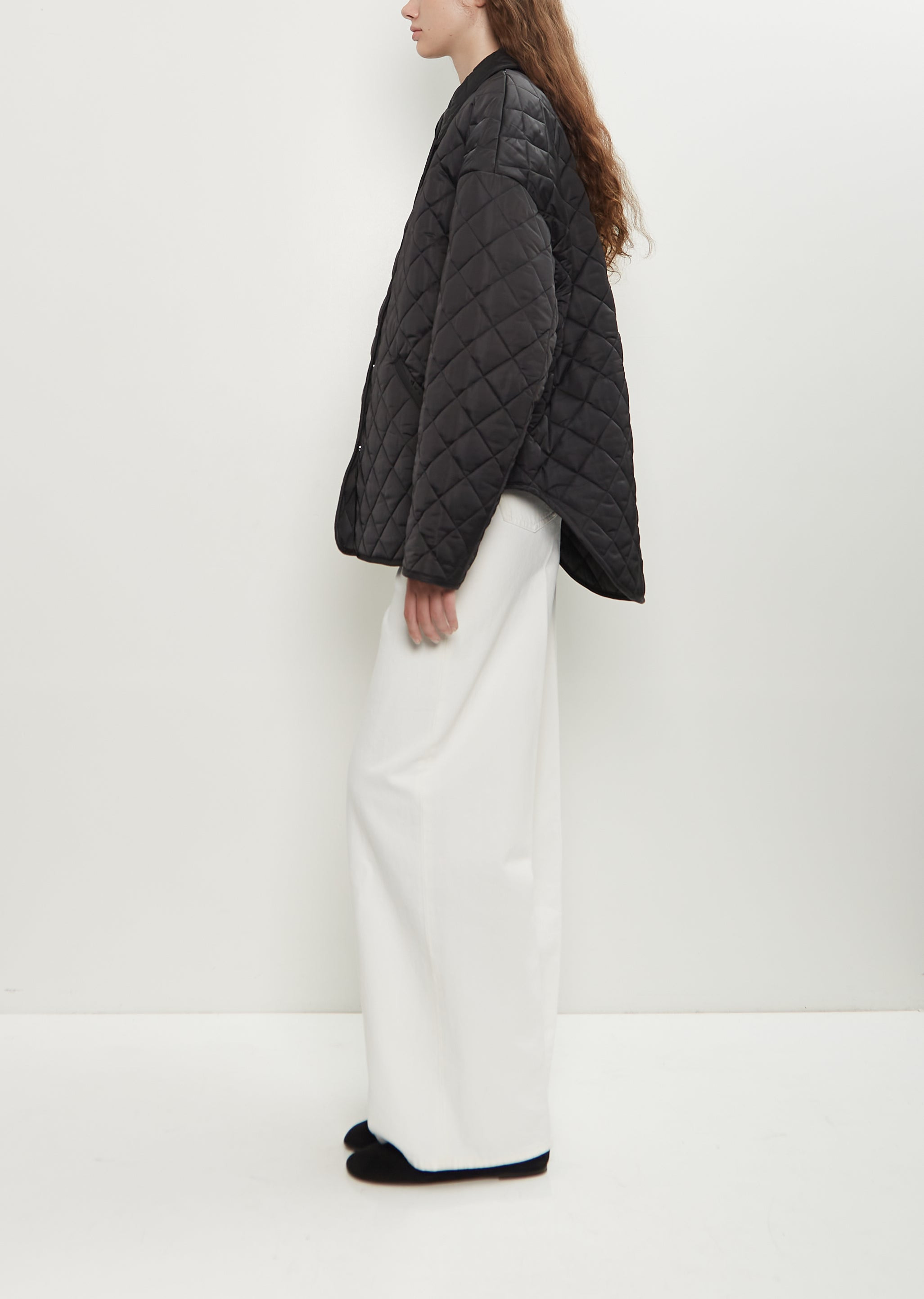 Collared Quilted Poly Jacket - 2
