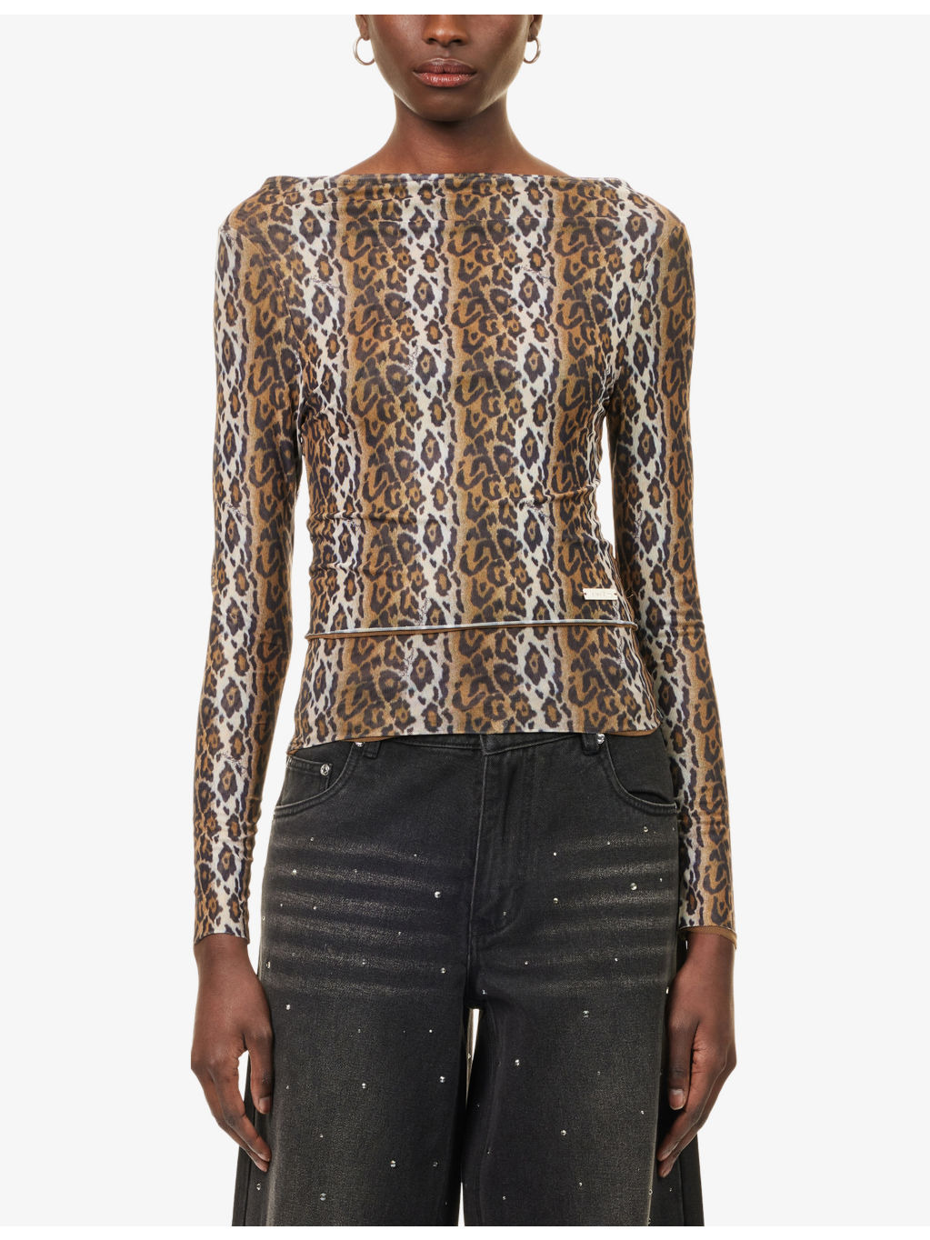 Leopard Multilayered Stretch-Woven Top - 3