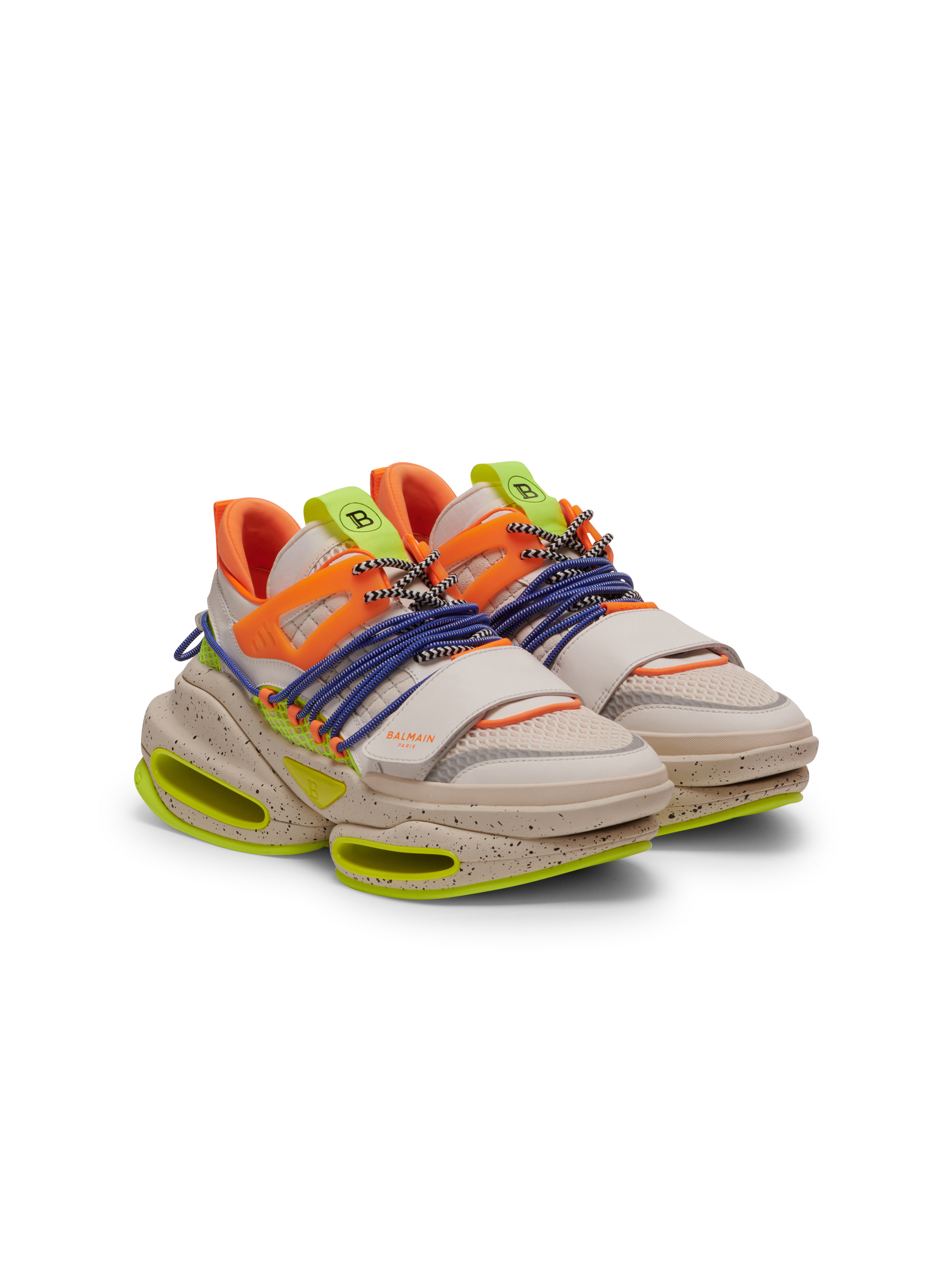 B-Bold low-top trainers in neoprene and suede - 2
