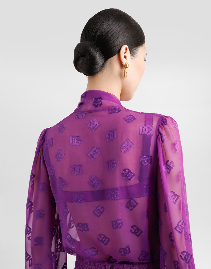 Chiffon jacquard shirt with DG all-over logo 3