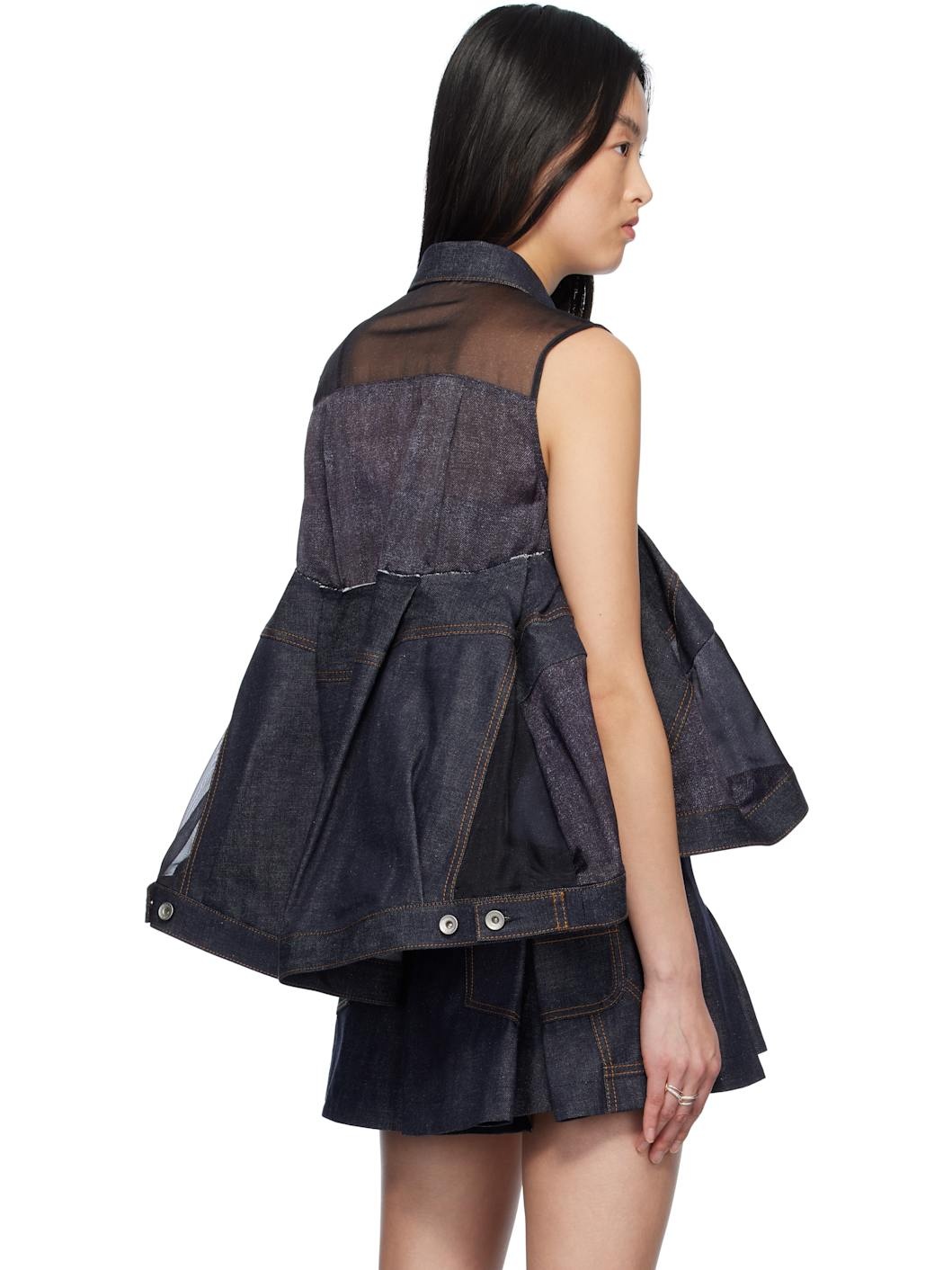 Indigo Mix Denim Blouse - 3
