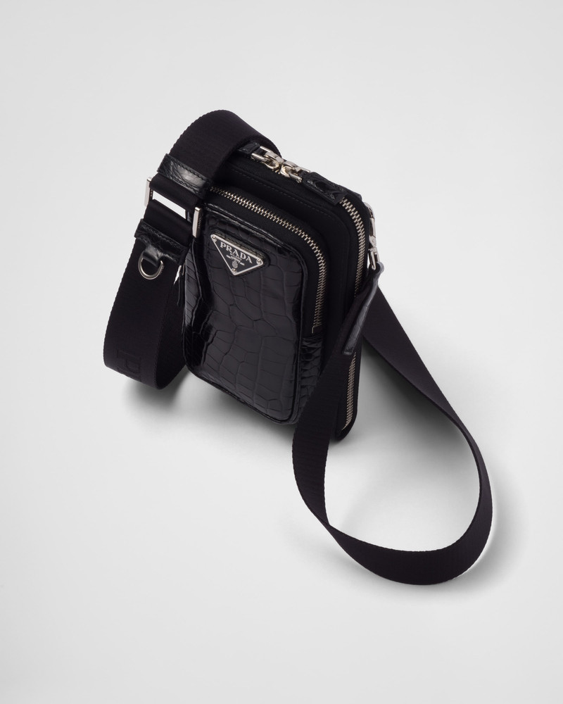 Re-Nylon and crocodile leather smartphone case 3